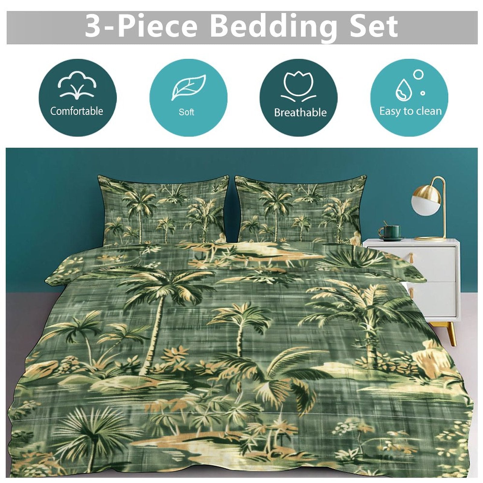 Full 3-Piece Bedding Set-86"×70"/ 218×177cm