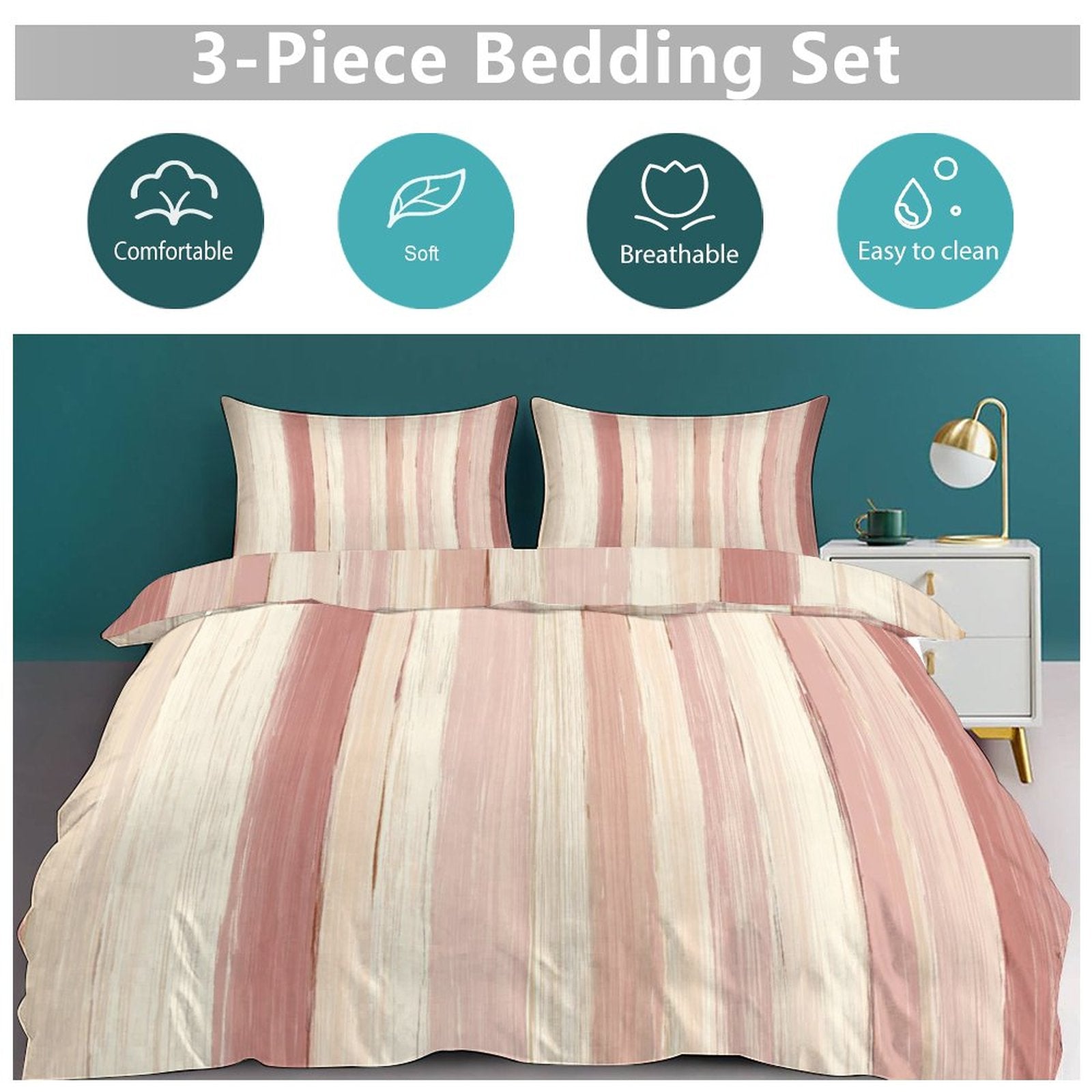 King 3-Piece Bedding Set-102"x90"/ 259x229cm