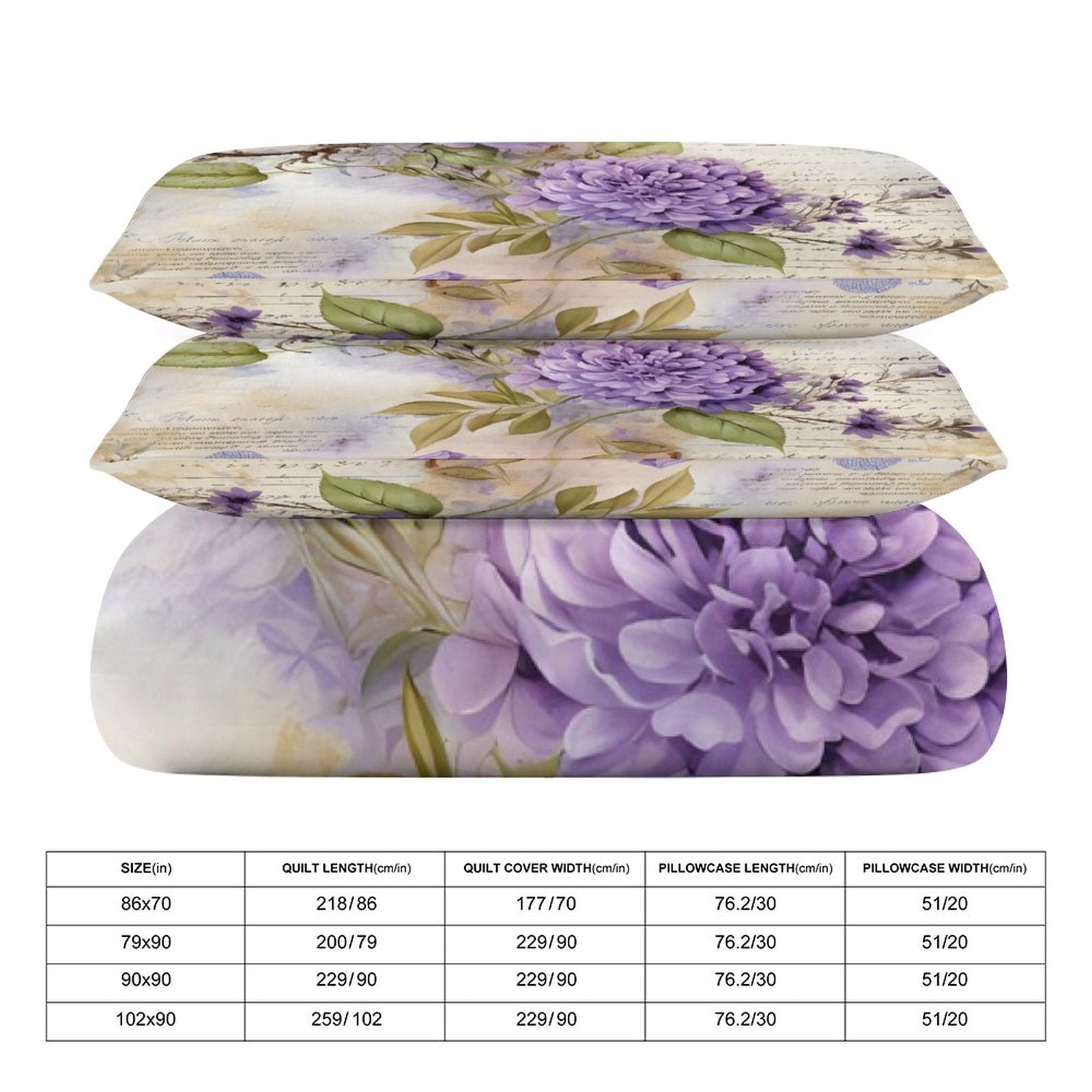 Queen 3-Piece Bedding Set-90"x90"/ 229x229cm