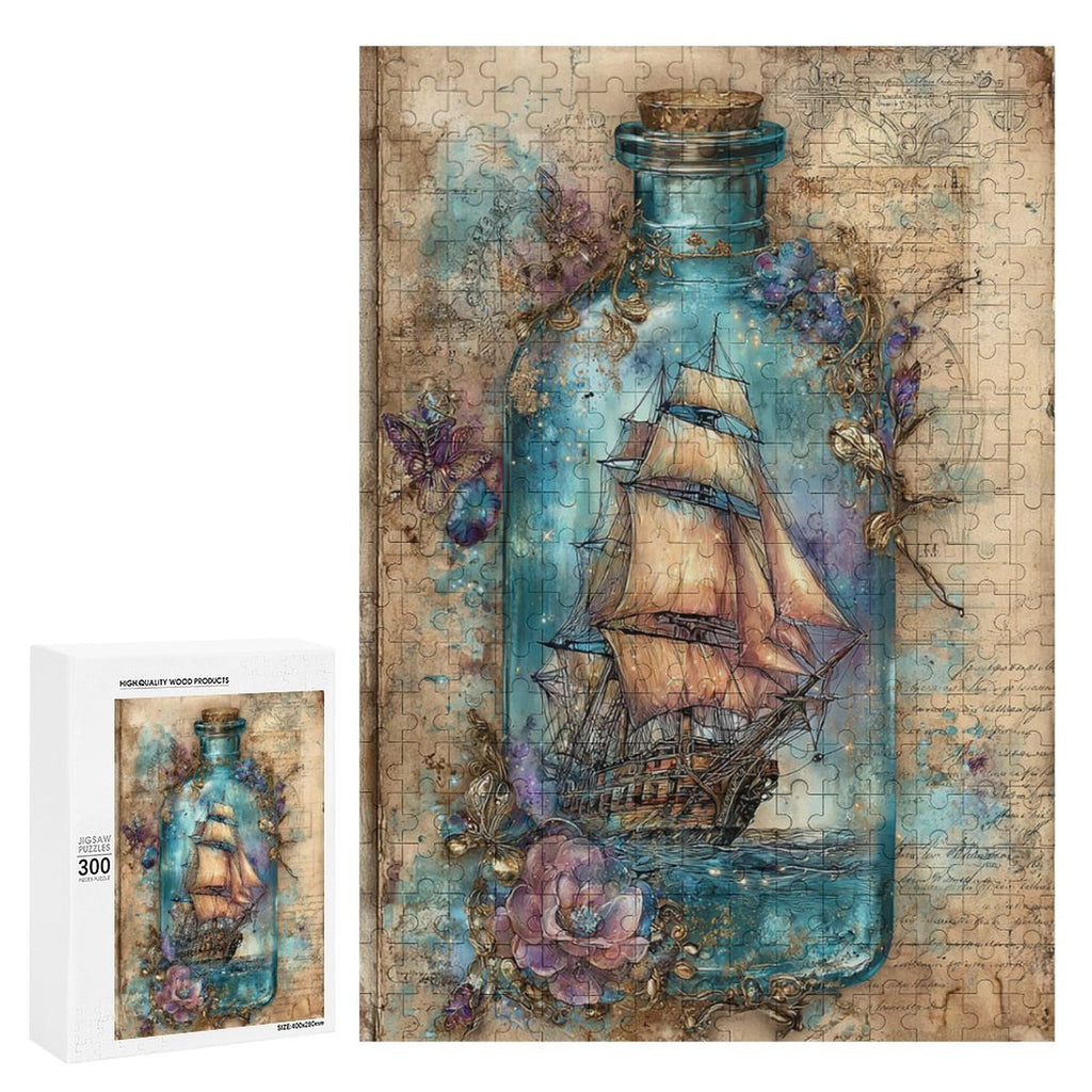 Ship in a Bottle Wooden Puzzle
