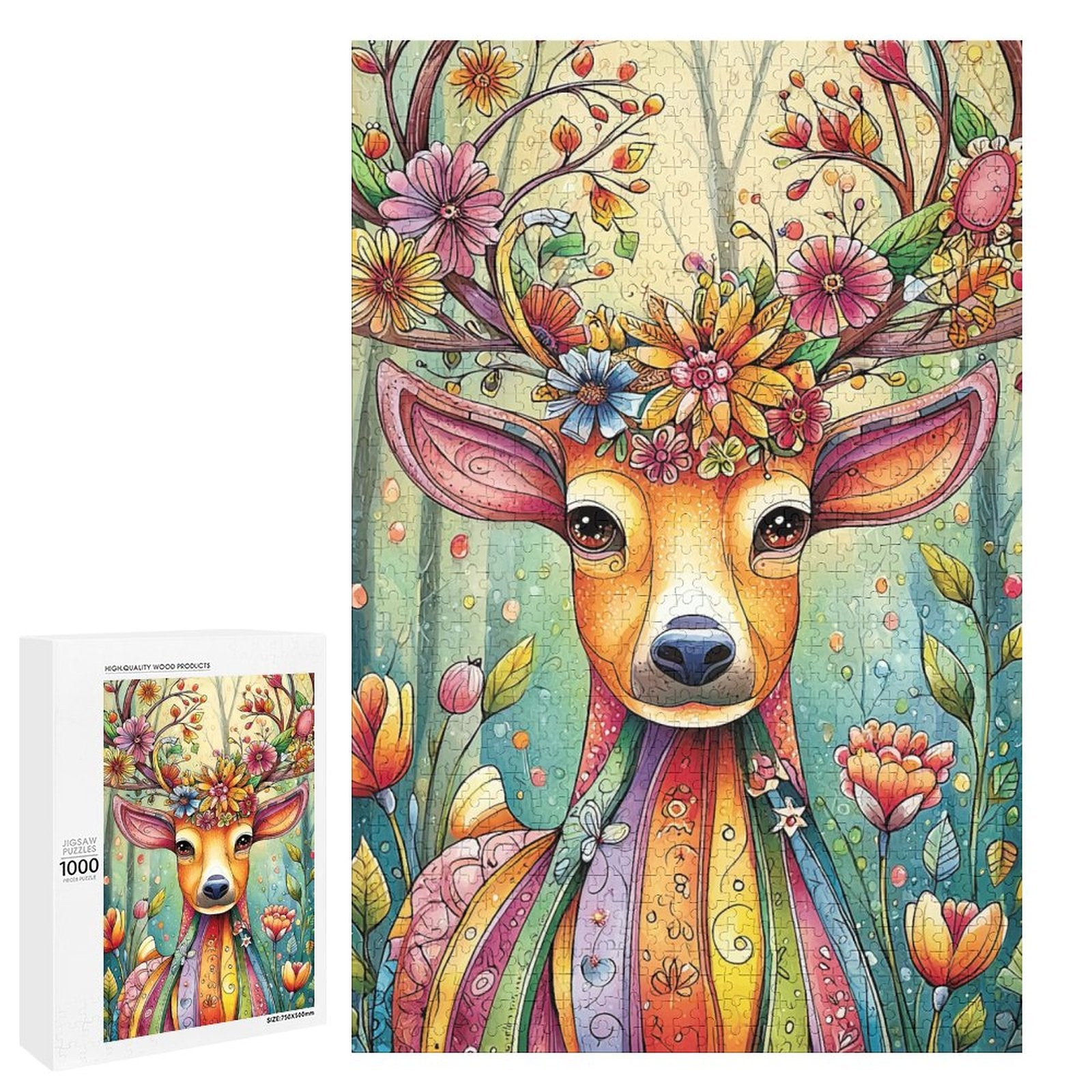 Colorful deer Wooden Puzzle