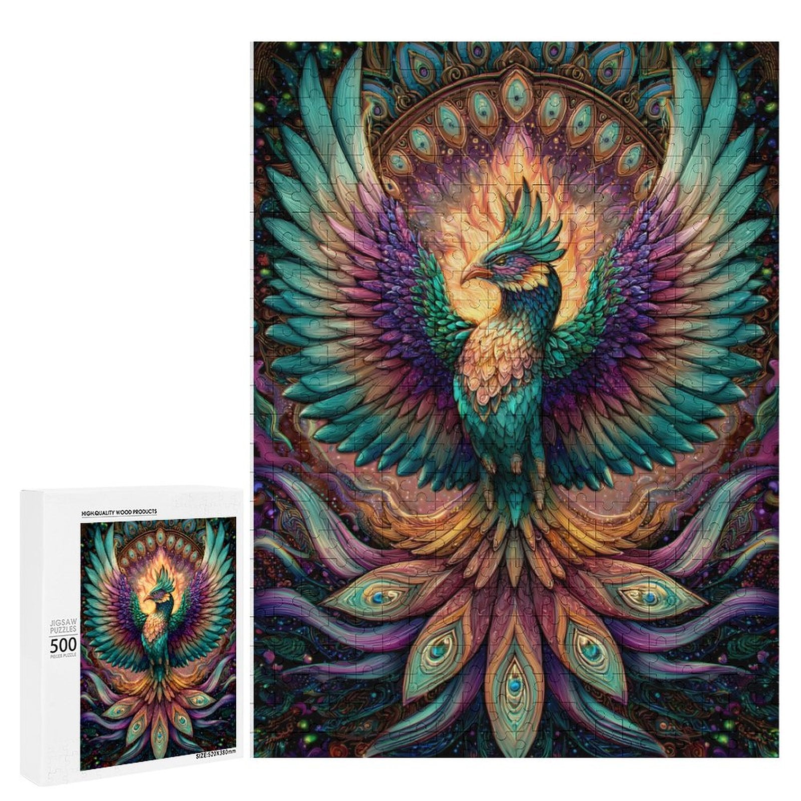 Mosaic Phoenix Wooden Puzzle