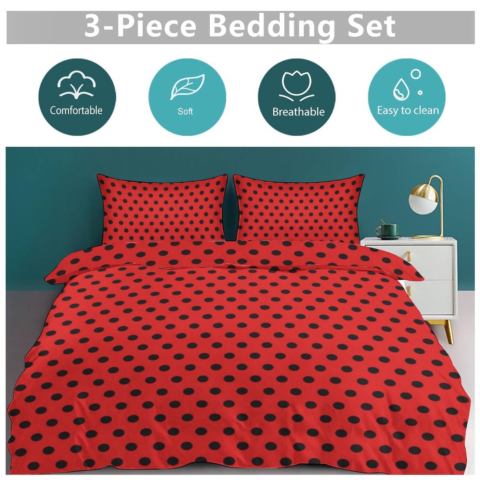 Full 3-Piece Bedding Set-86"×70"/ 218×177cm