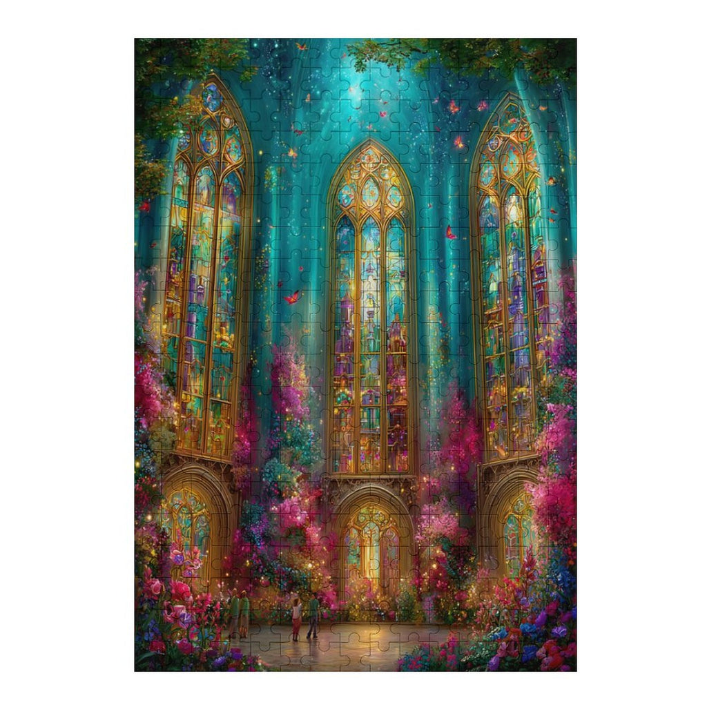Iridescent stained glass windows Wooden Puzzle
