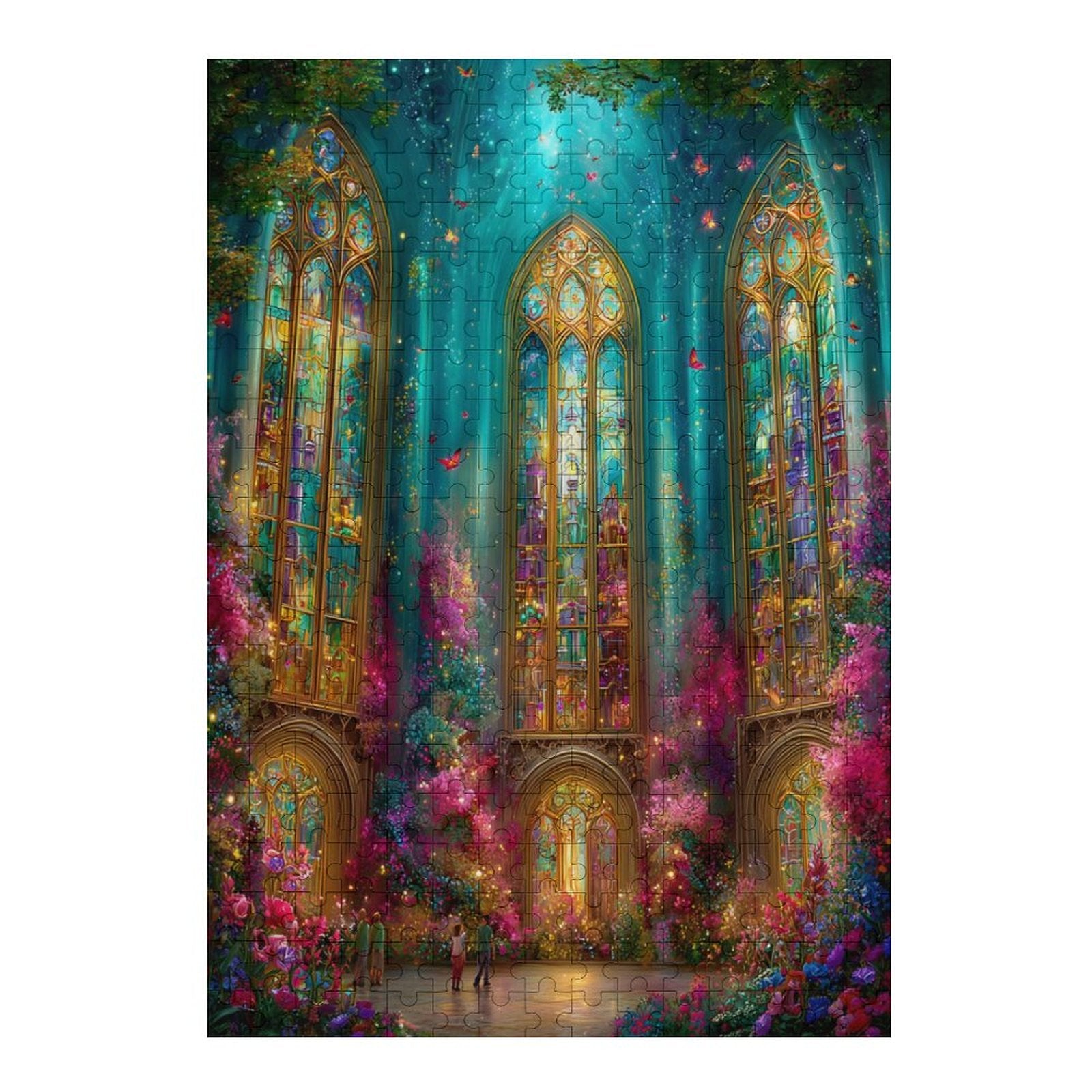 Iridescent stained glass windows Wooden Puzzle
