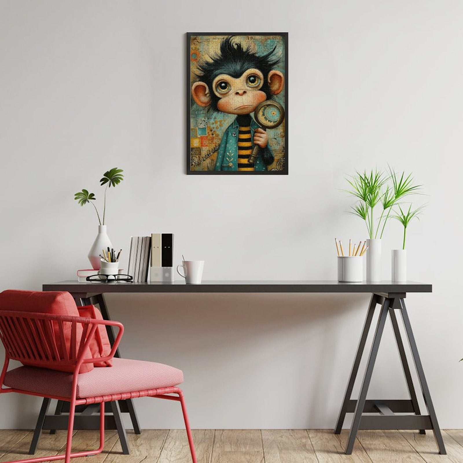 Inspector baby monkey Wooden Puzzle