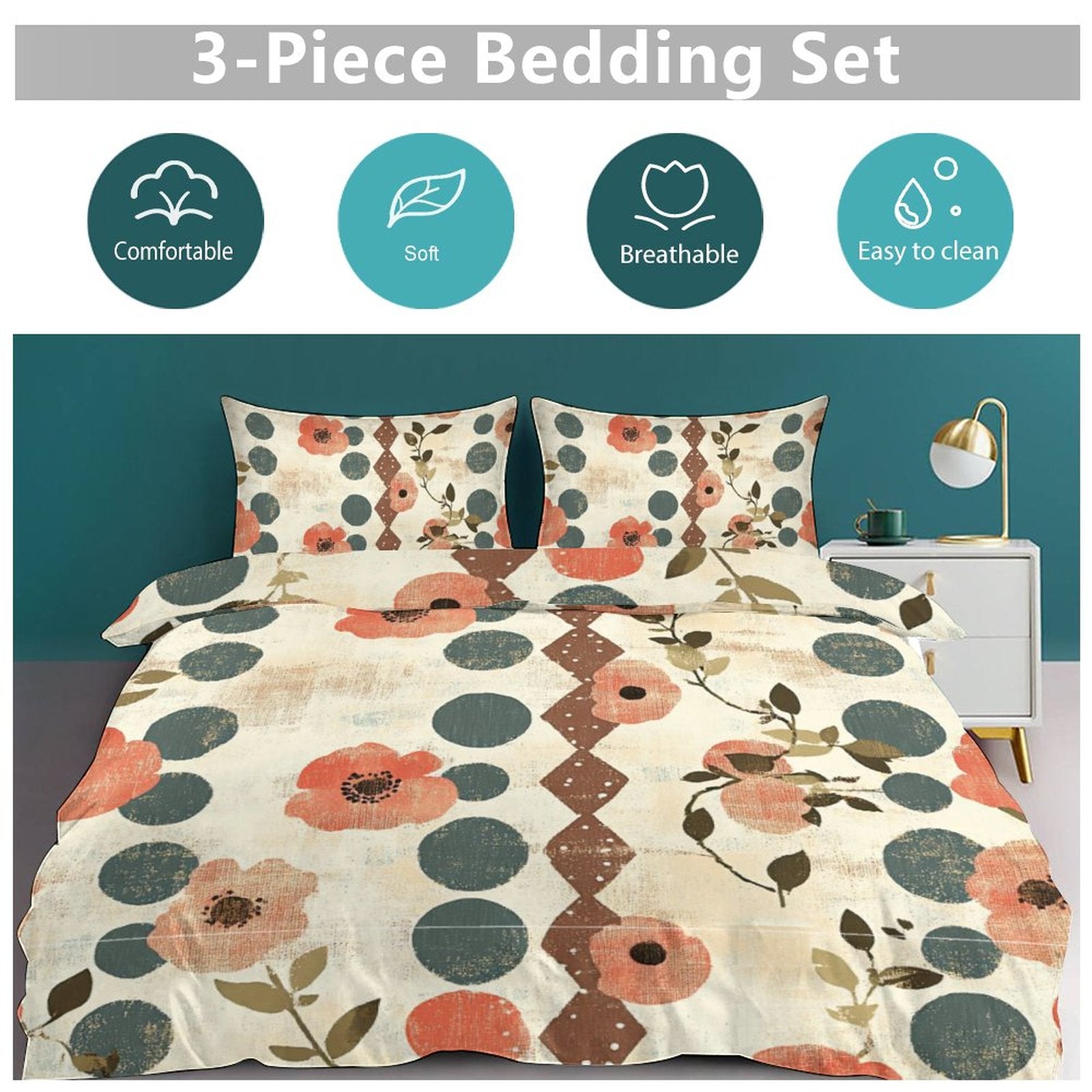 Full 3-Piece Bedding Set-86"×70"/ 218×177cm