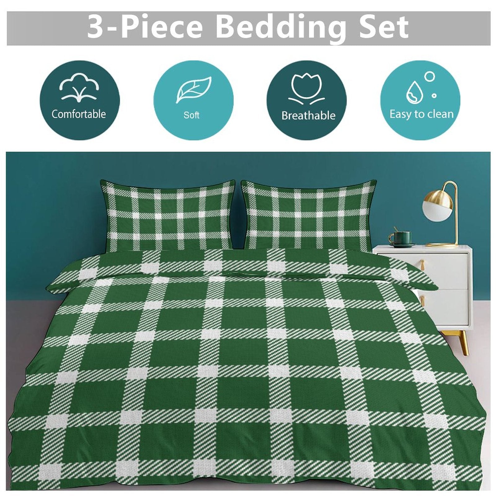Full 3-Piece Bedding Set-86"×70"/ 218×177cm