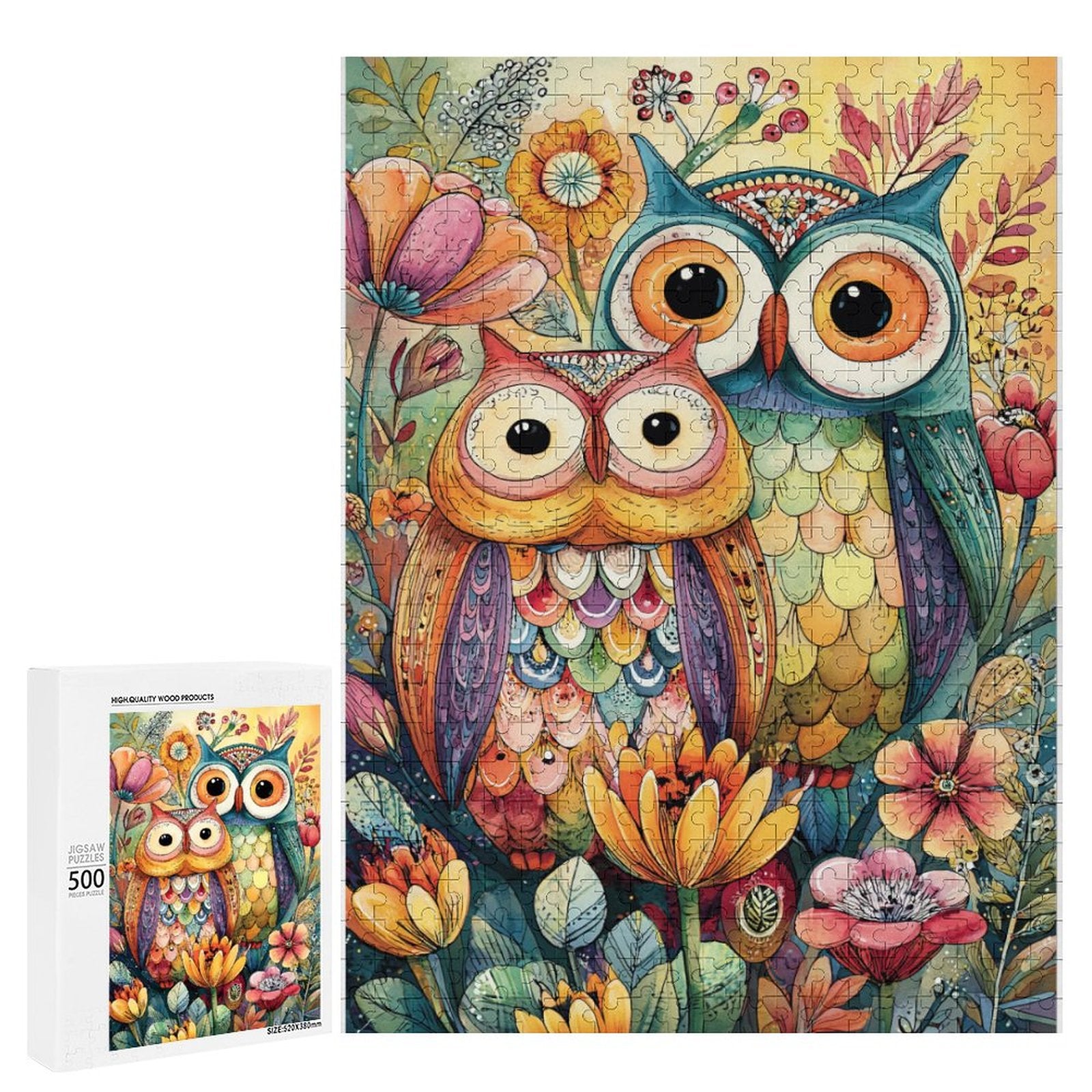 Colorful owls Wooden Puzzle