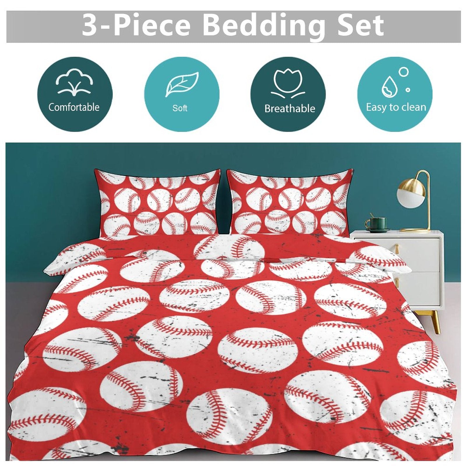 Full 3-Piece Bedding Set-86"×70"/ 218×177cm