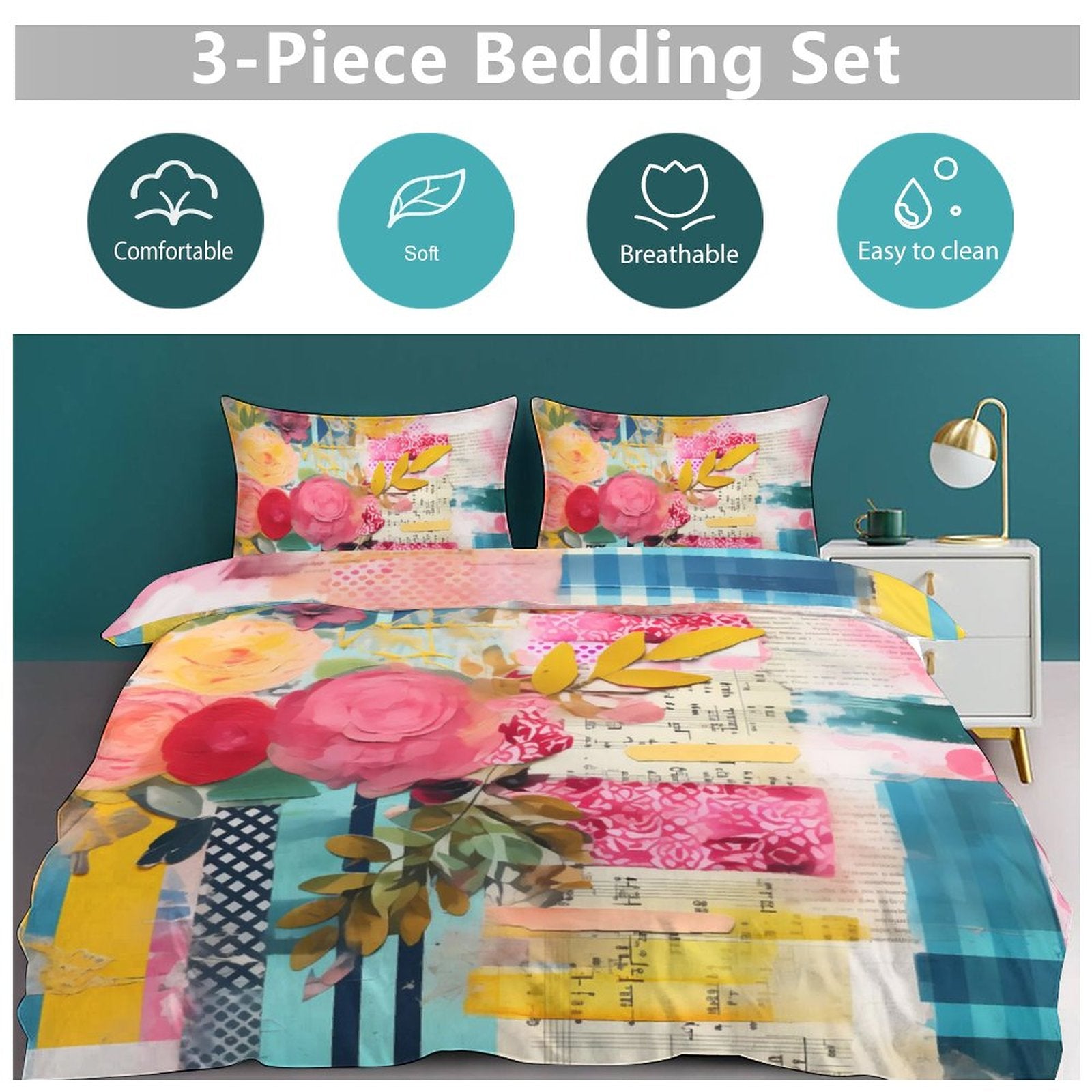 Full 3-Piece Bedding Set-86"×70"/ 218×177cm