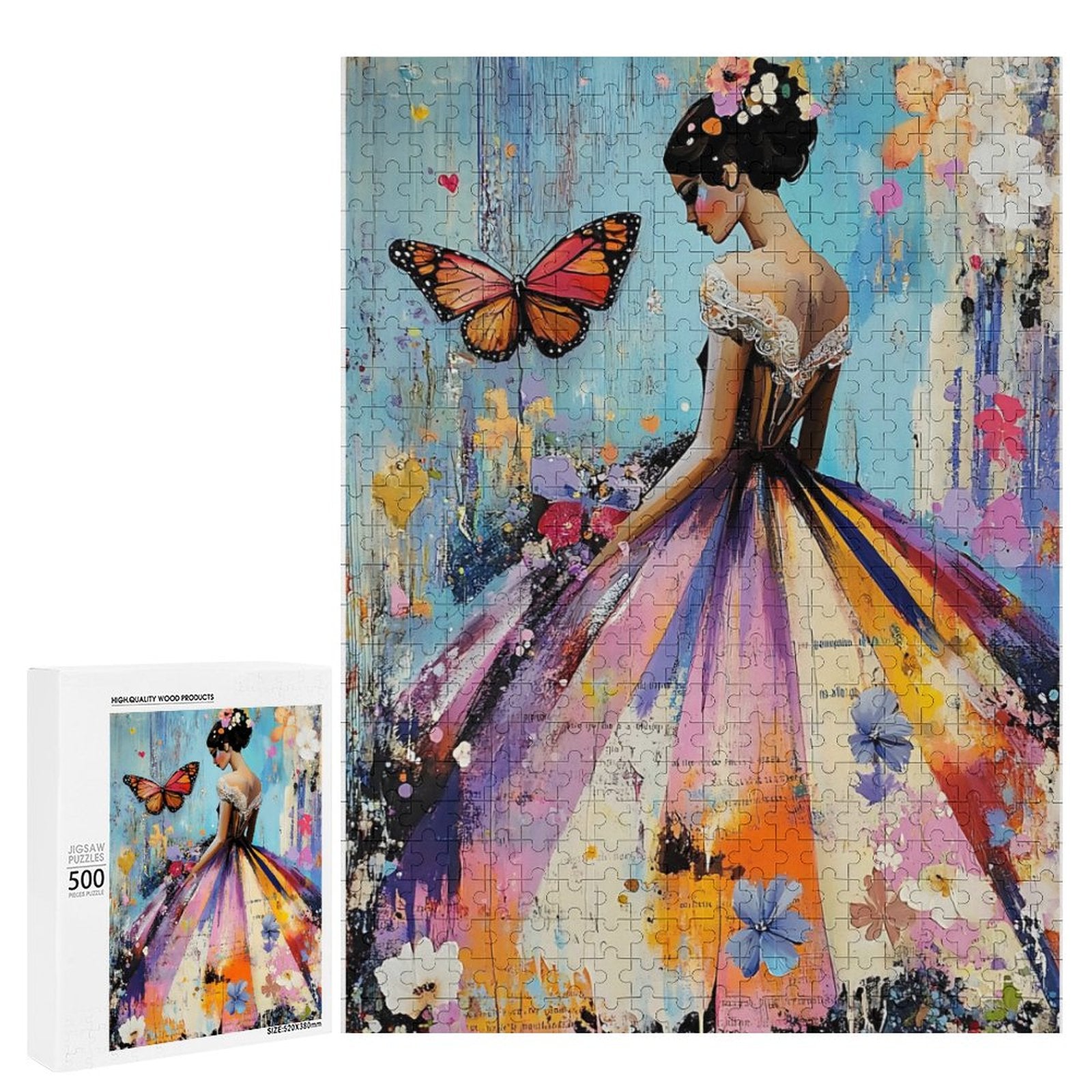 Colorful Butterfly Debutante Wooden Puzzle