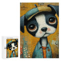 Boho Newsboy puppy Wooden Puzzle