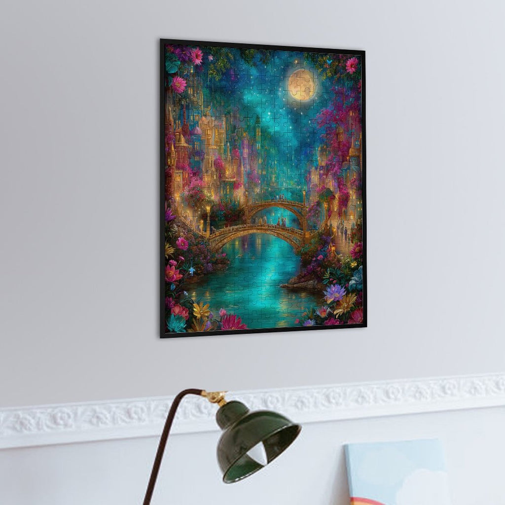 Iridescent Village on the water Wooden Puzzle
