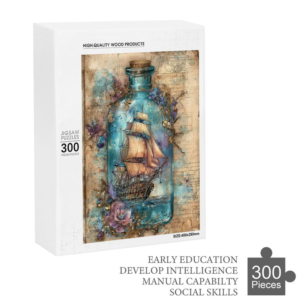 Ship in a Bottle Wooden Puzzle