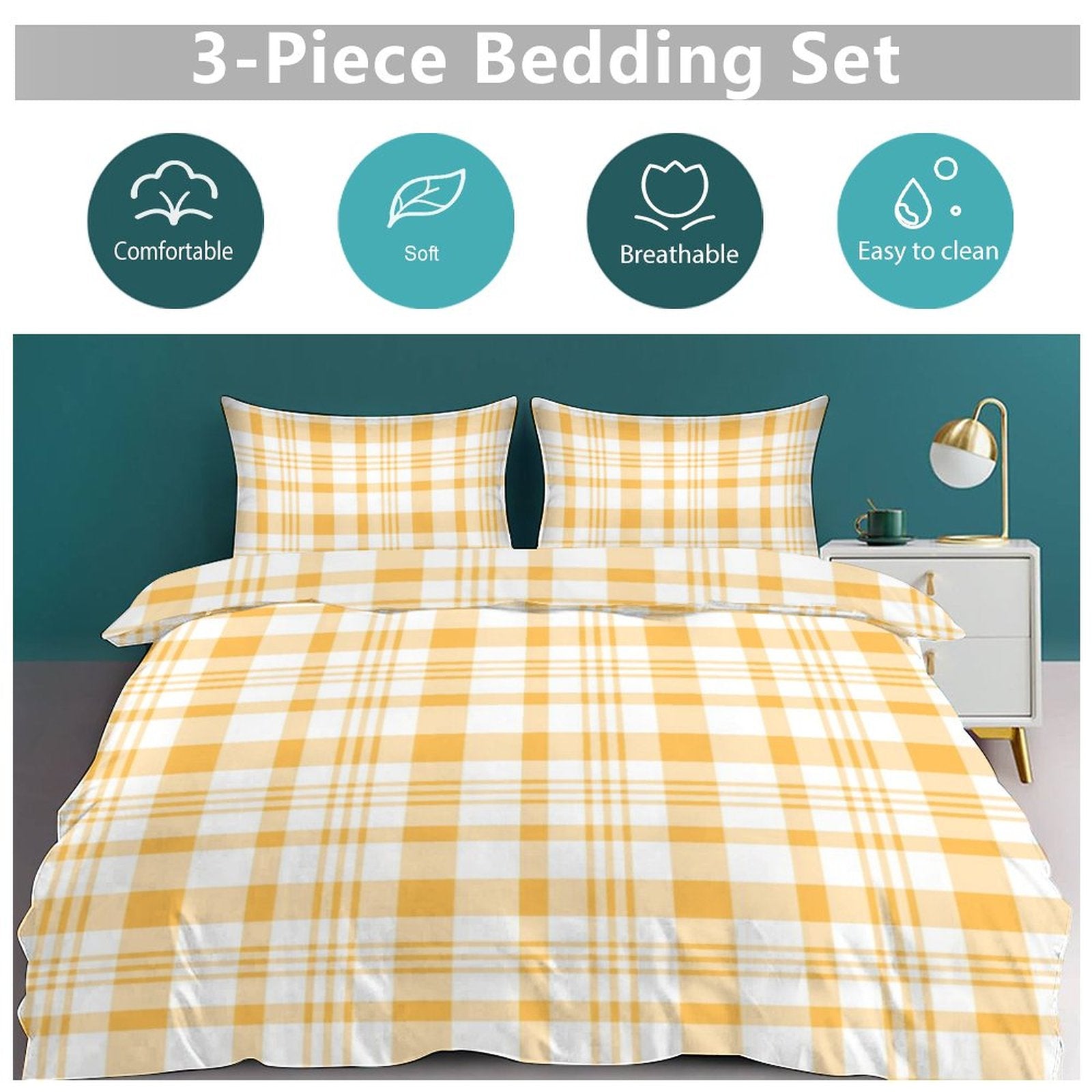 Full 3-Piece Bedding Set-86"×70"/ 218×177cm