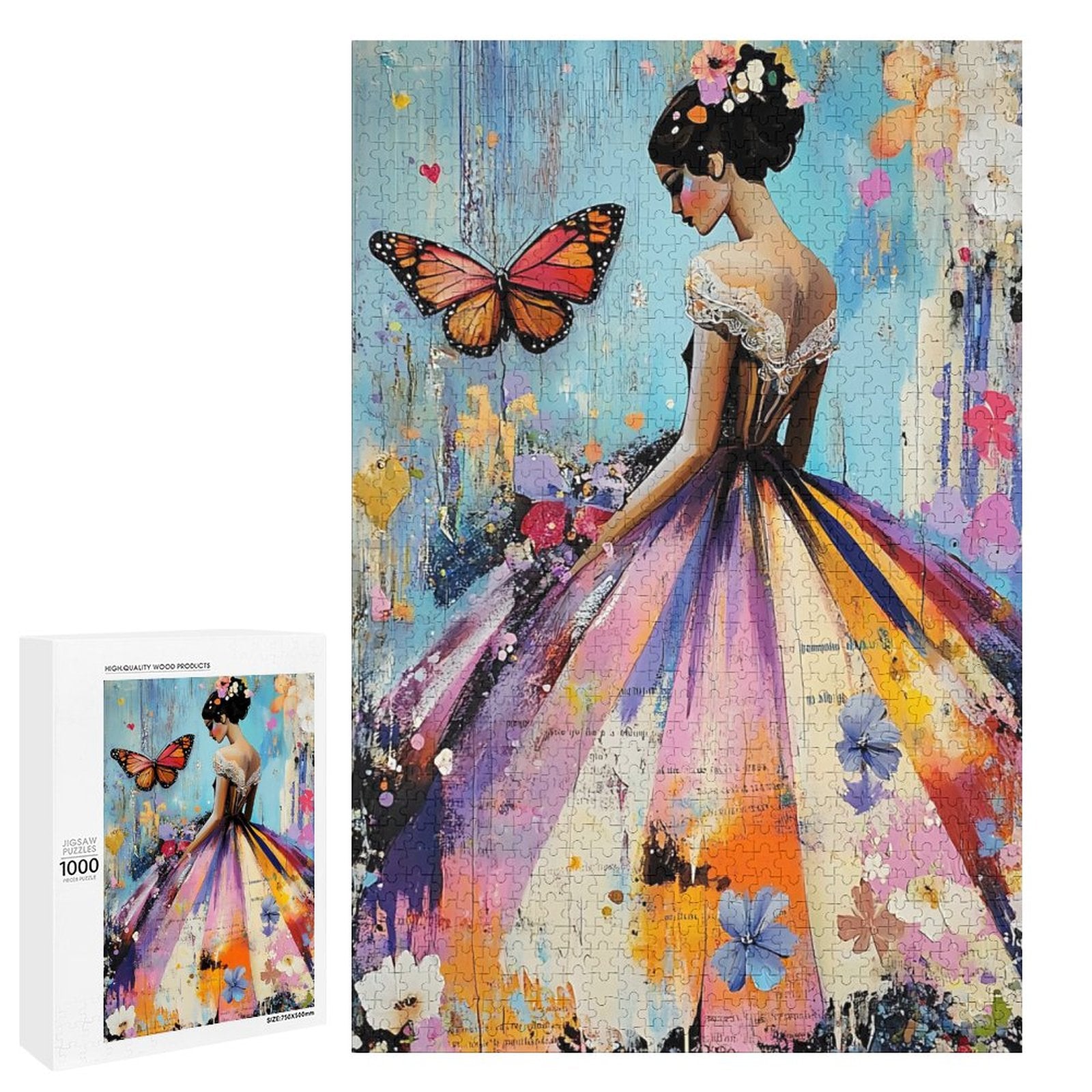 Colorful Butterfly Debutante Wooden Puzzle