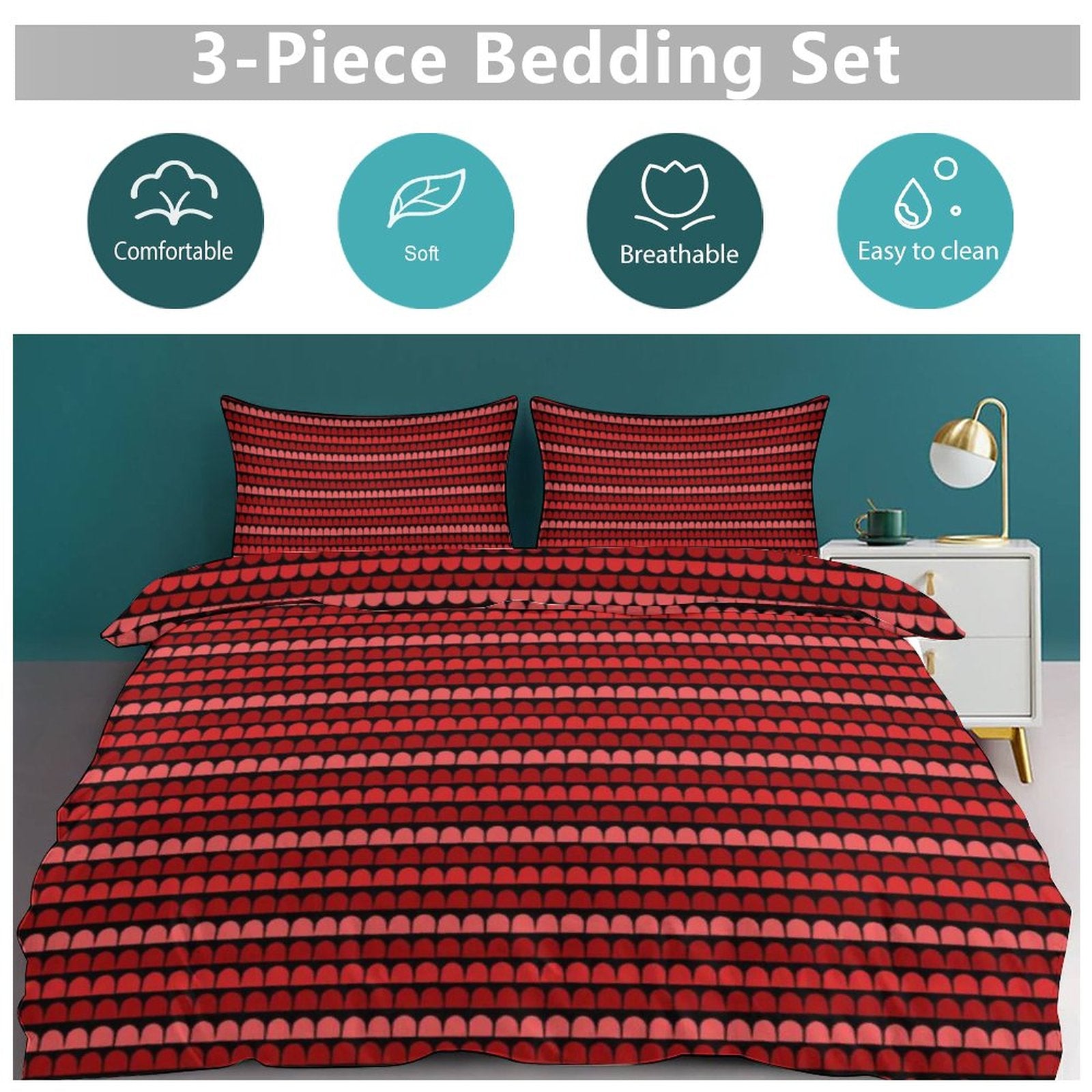 Full 3-Piece Bedding Set-86"×70"/ 218×177cm