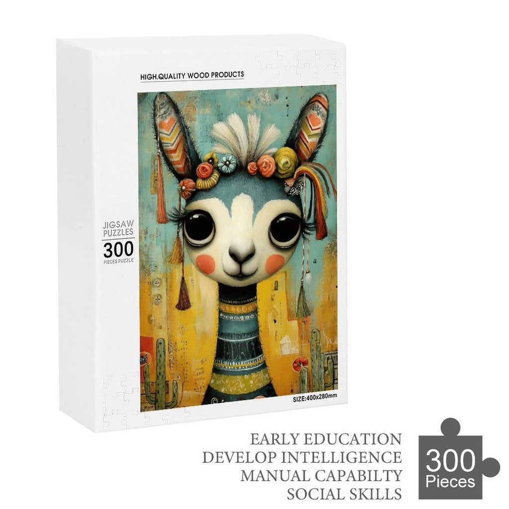 Boho Baby Llama Wooden Puzzle