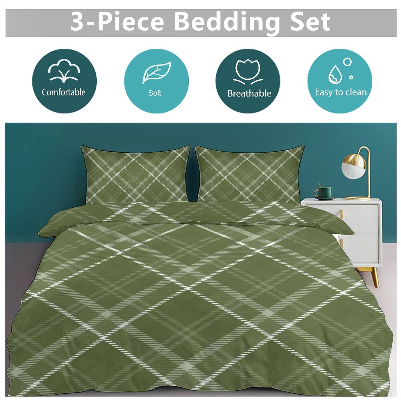 Full 3-Piece Bedding Set-86"×70"/ 218×177cm