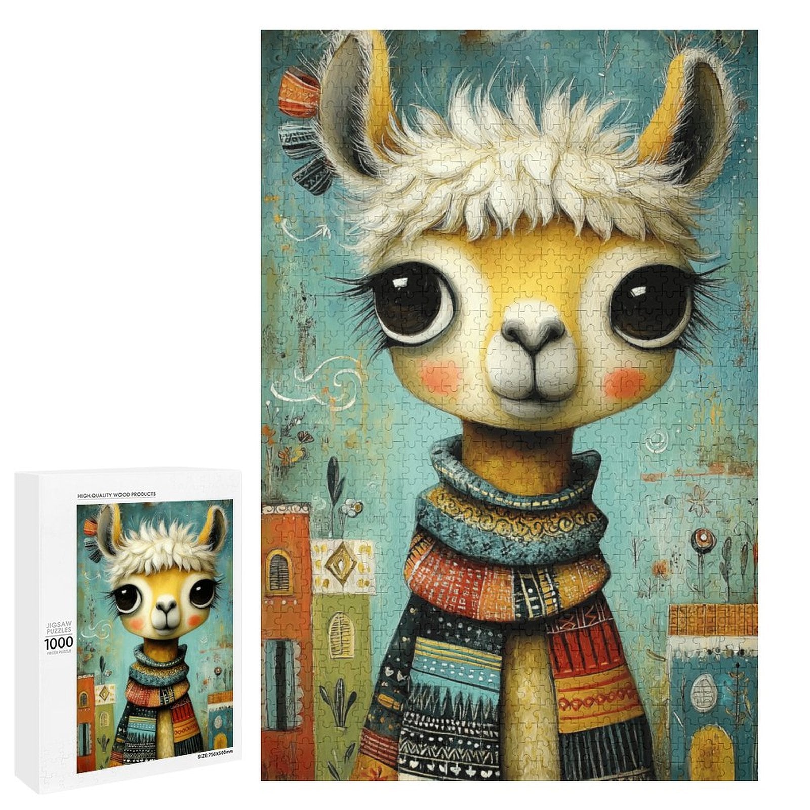 Boho Alpaca Wooden Puzzle