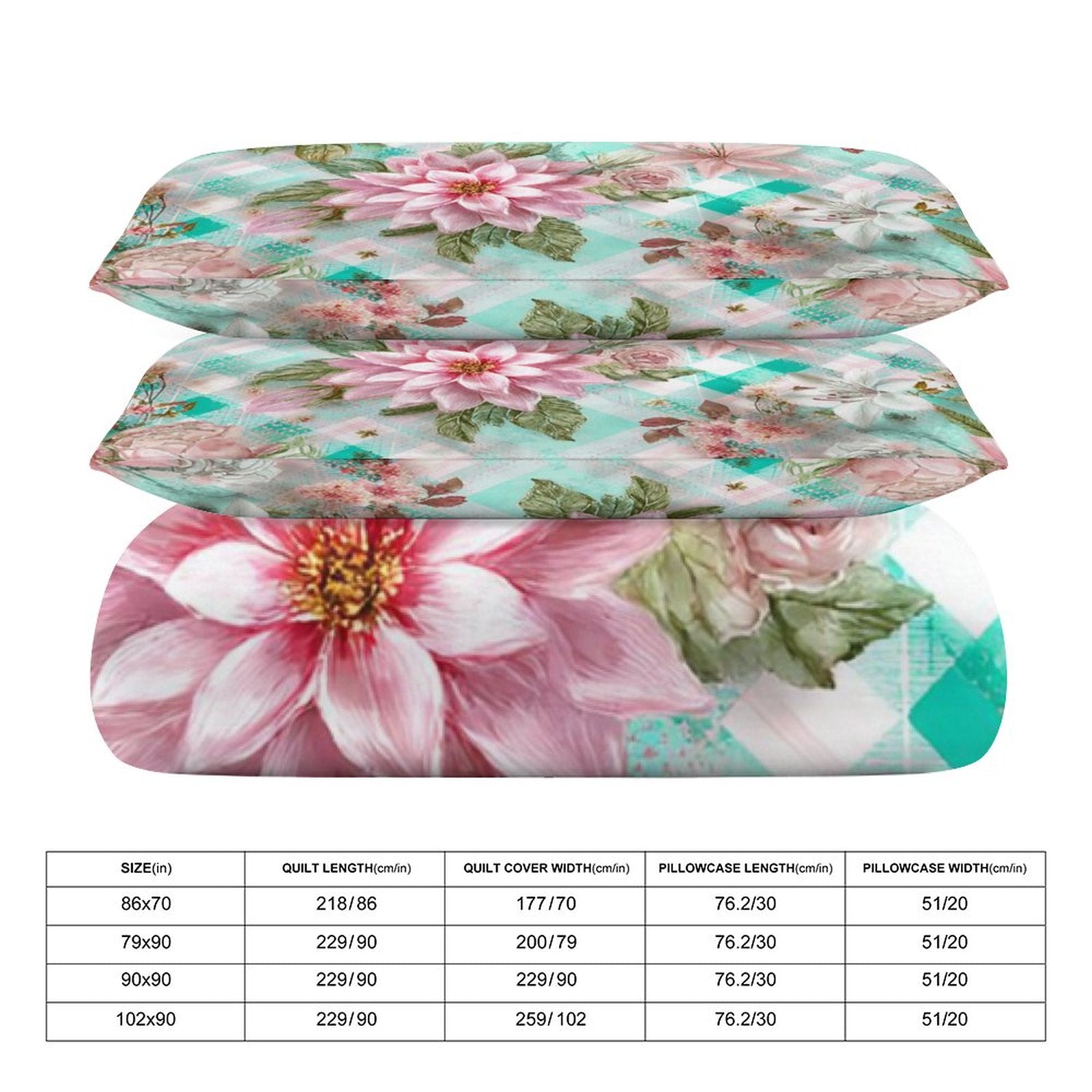 Queen 3-Piece Bedding Set-90"x90"/ 229x229cm