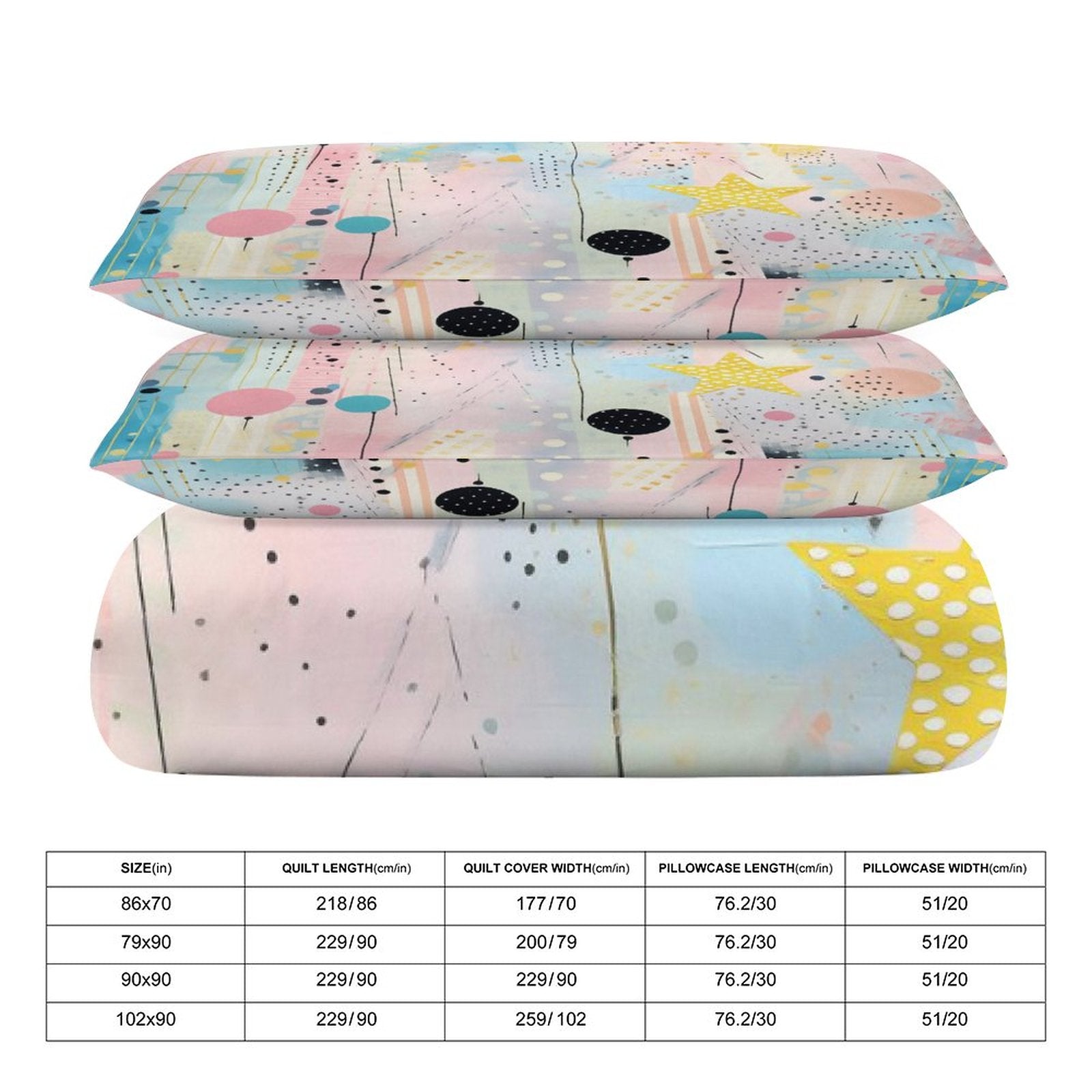 Queen 3-Piece Bedding Set-90"x90"/ 229x229cm
