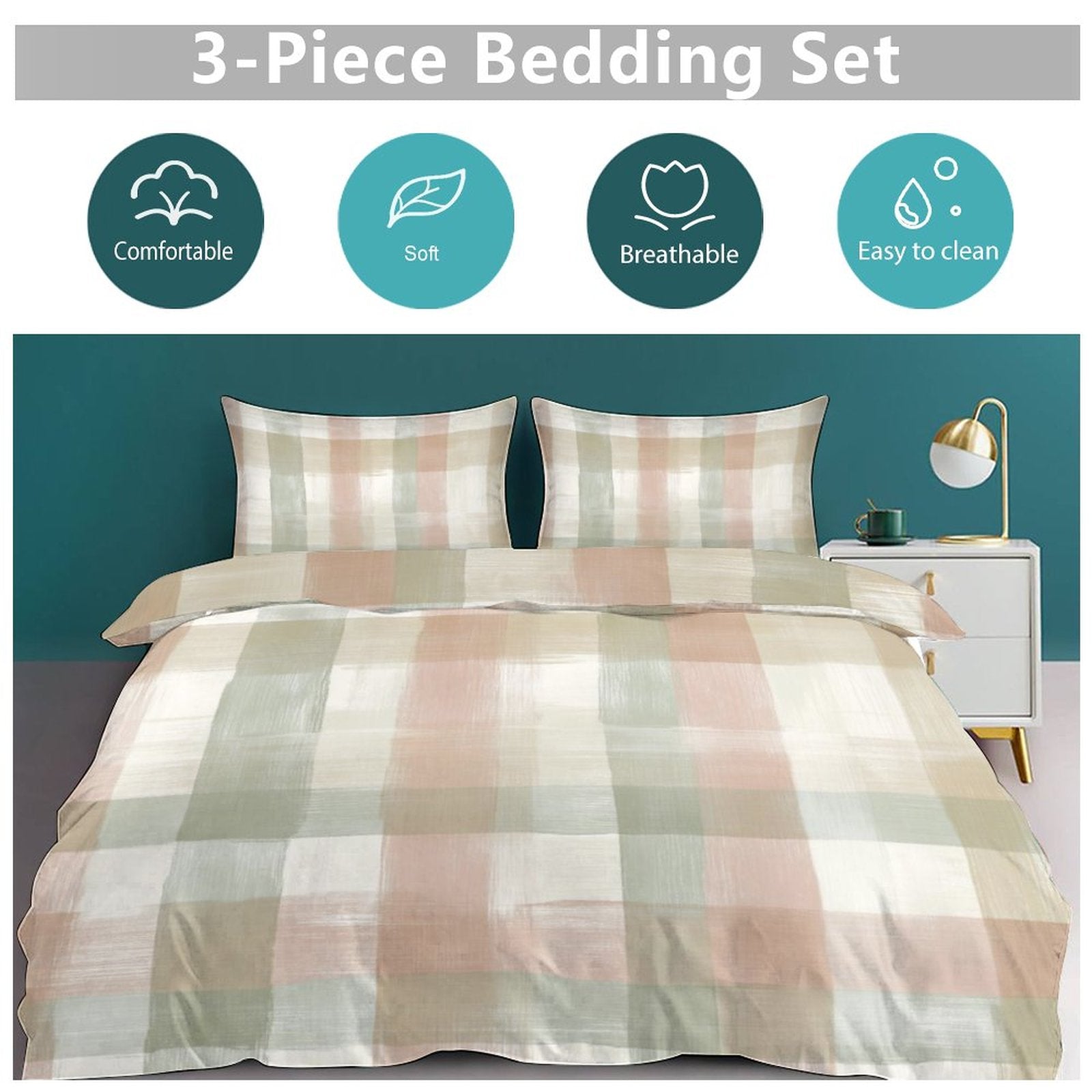 Full 3-Piece Bedding Set-86"×70"/ 218×177cm