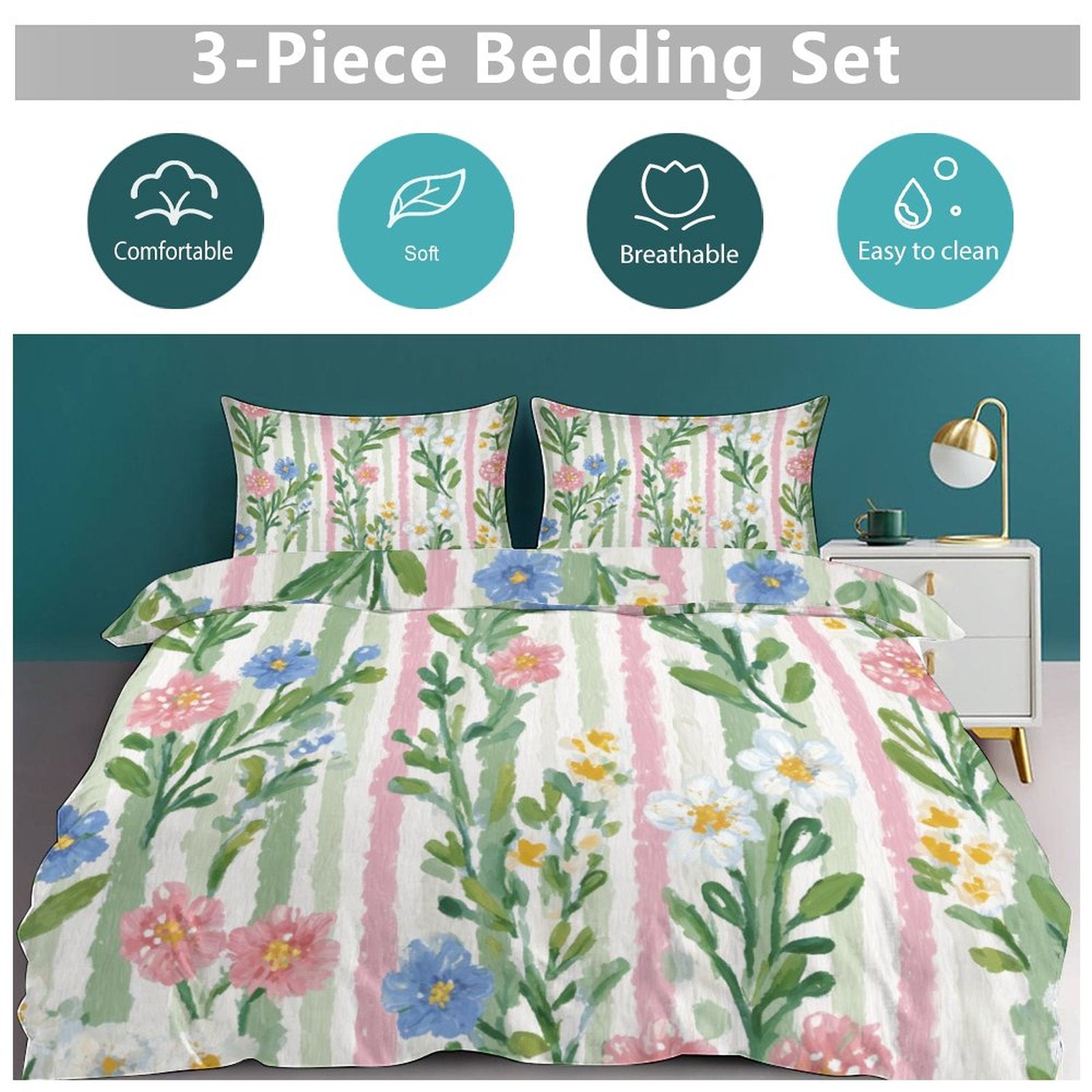 King 3-Piece Bedding Set-102"x90"/ 259x229cm