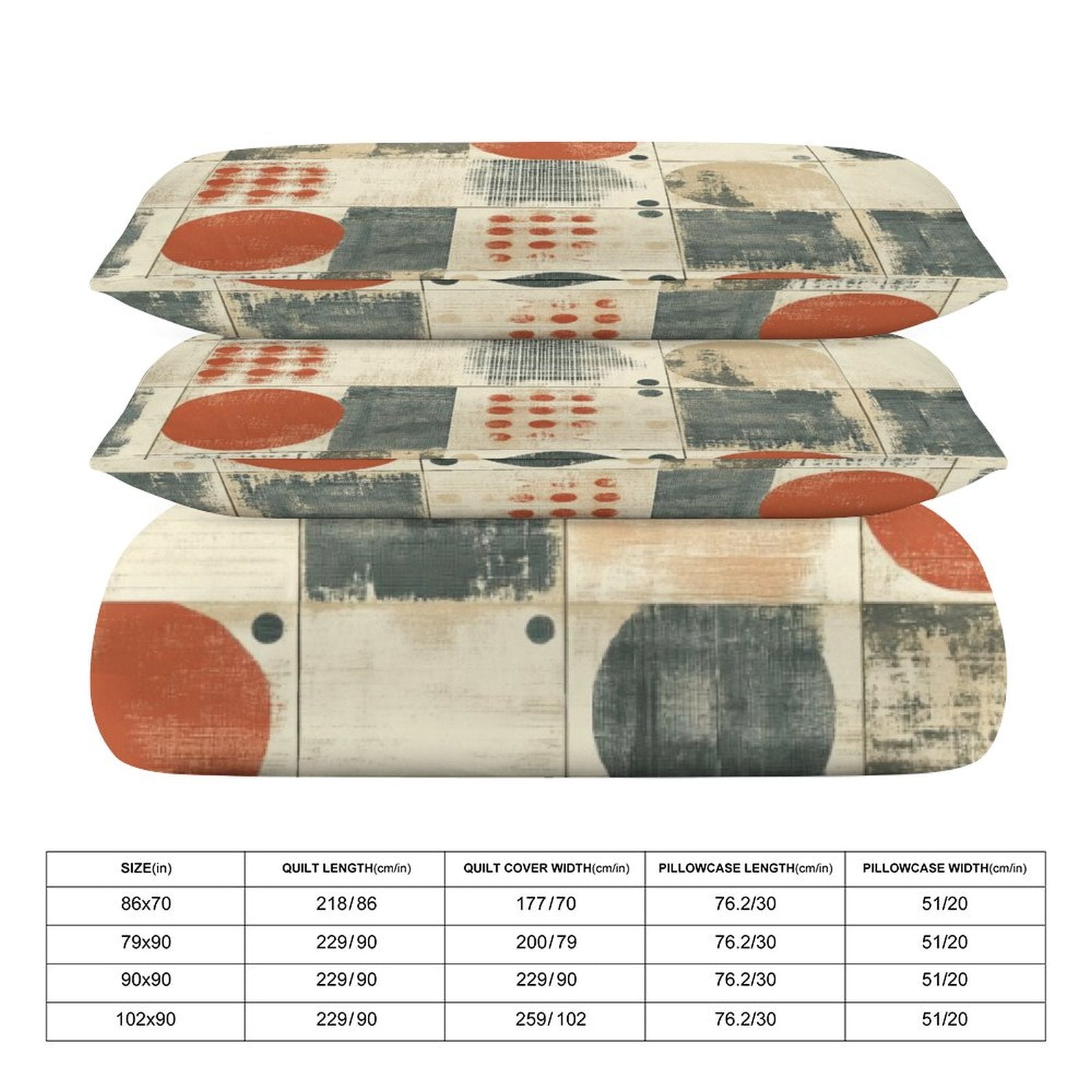 Queen 3-Piece Bedding Set-90"x90"/ 229x229cm