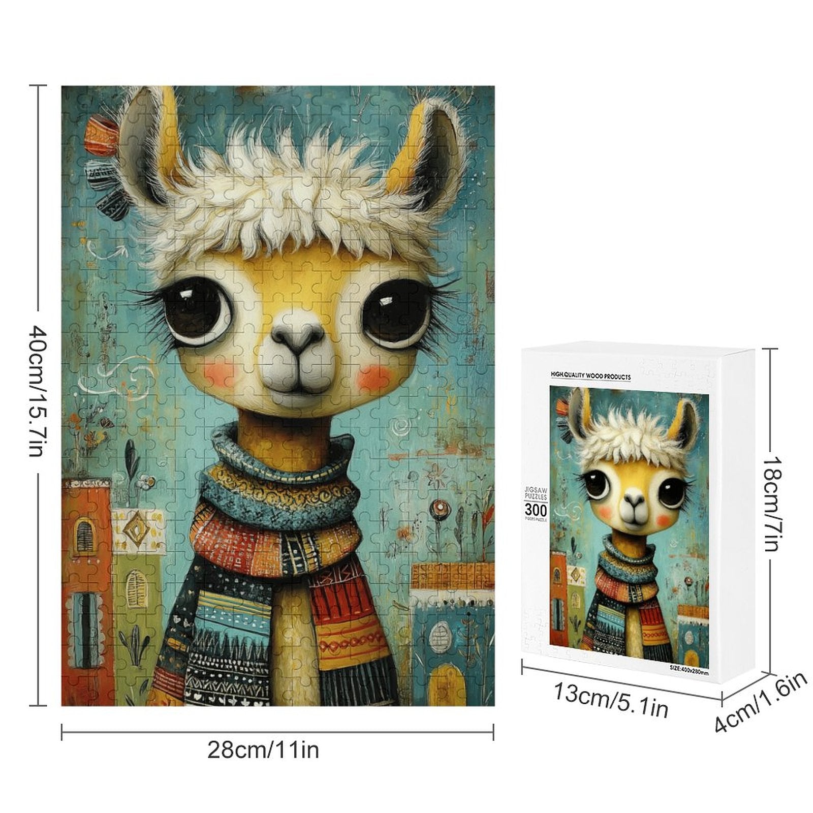 Boho Alpaca Wooden Puzzle