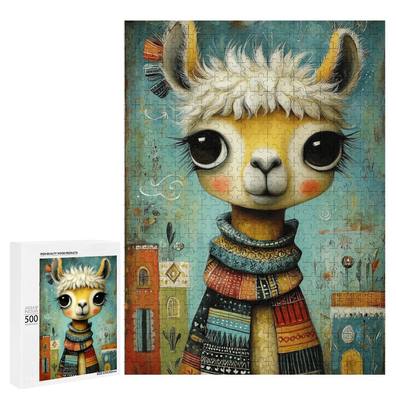 Boho Alpaca Wooden Puzzle