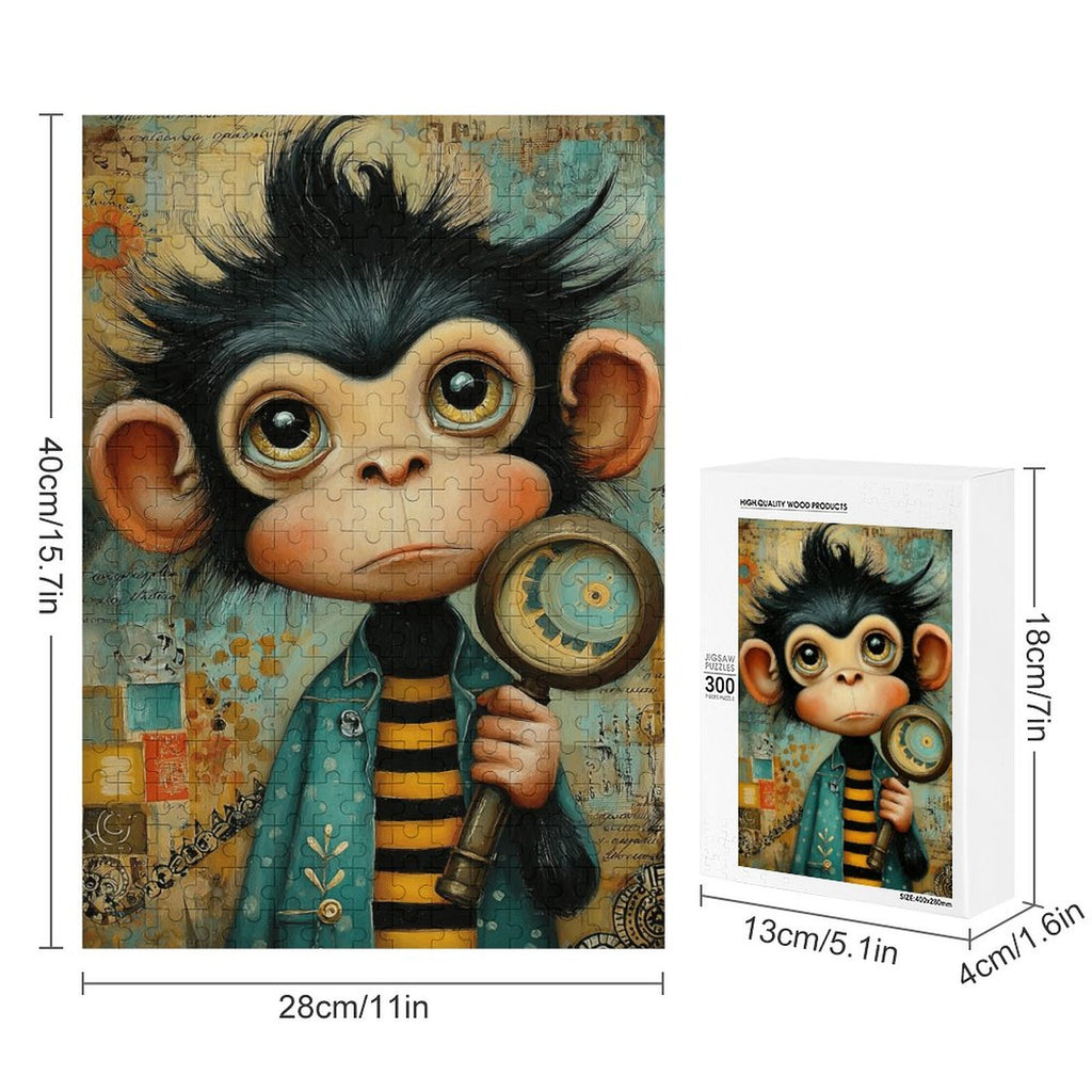 Inspector baby monkey Wooden Puzzle