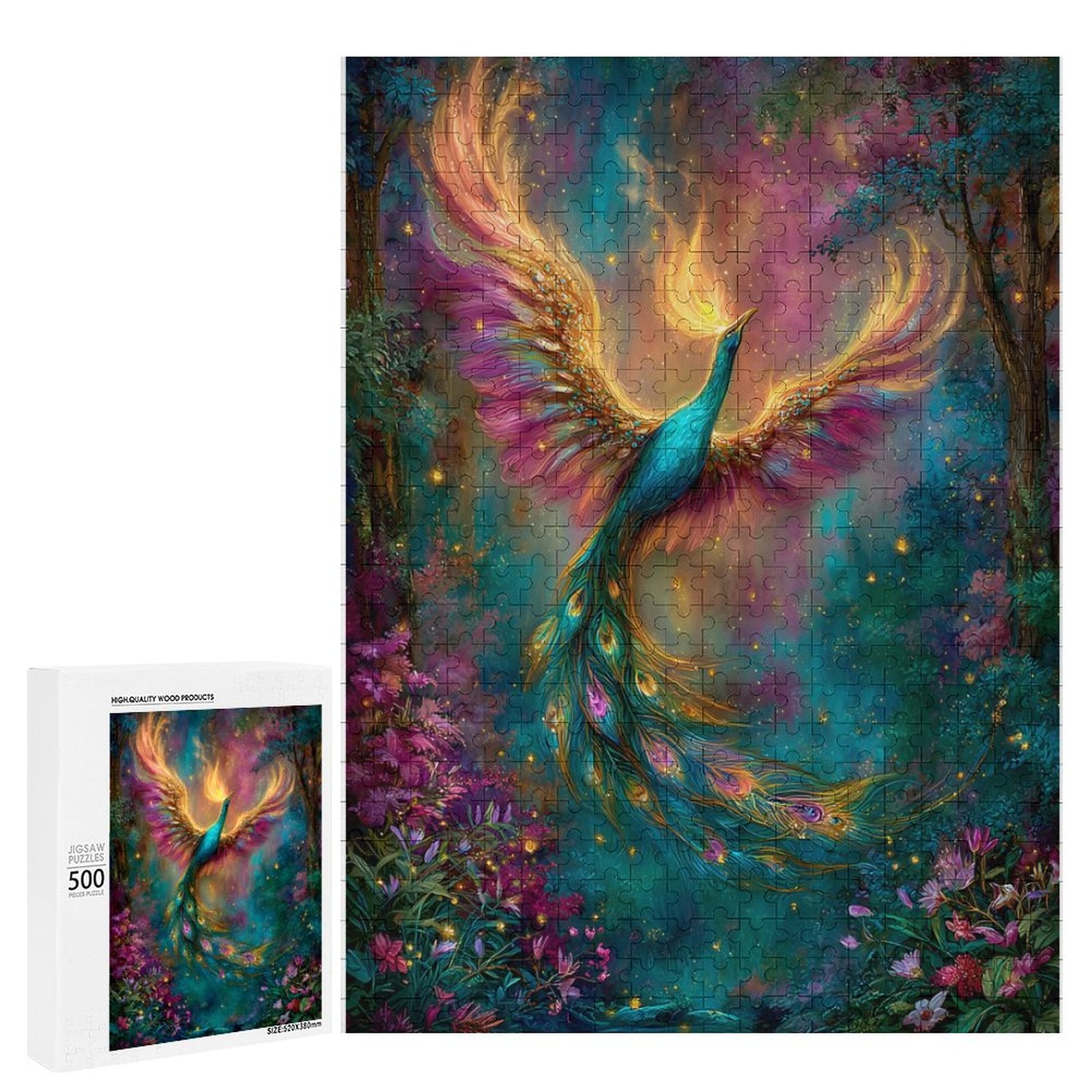 Iridescent peacock Wooden Puzzle