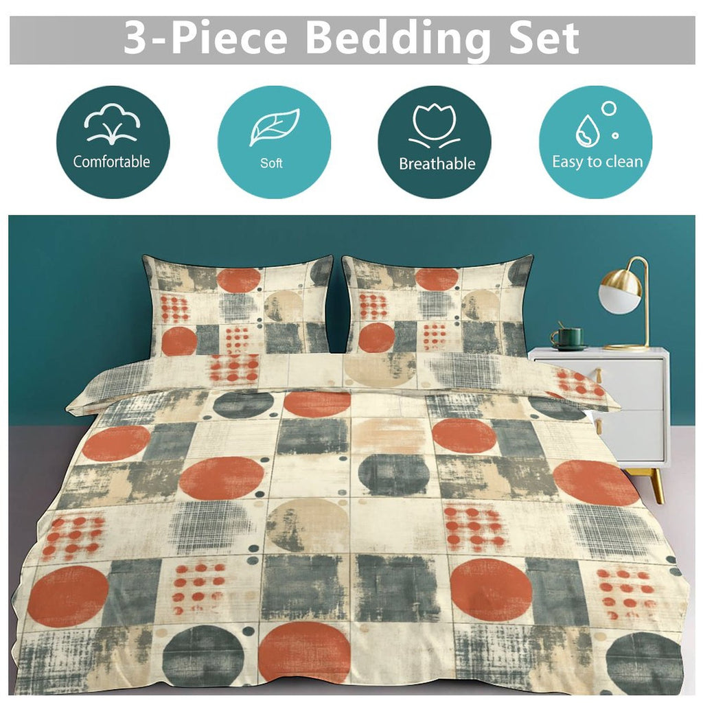 Queen 3-Piece Bedding Set-90"x90"/ 229x229cm