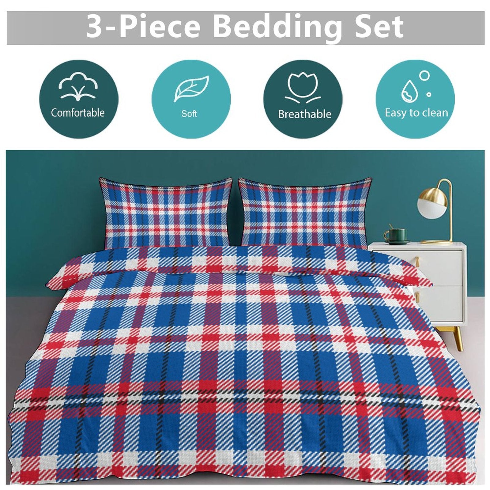 King 3-Piece Bedding Set-102"x90"/ 259x229cm