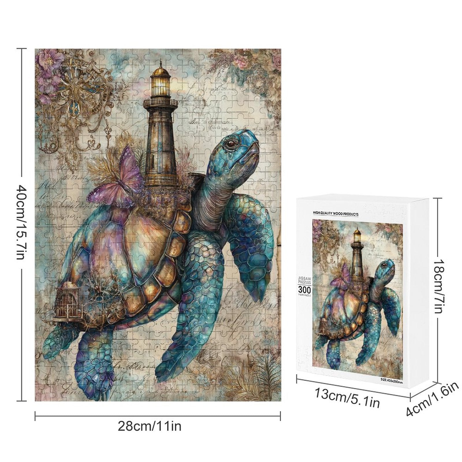Lighthouse Turtle Wooden Puzzle