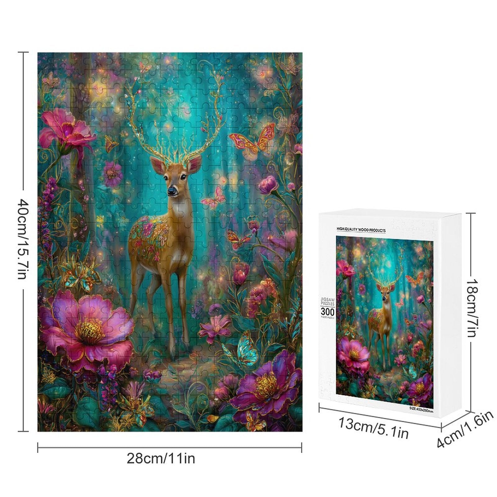 Iridescent deer Wooden Puzzle