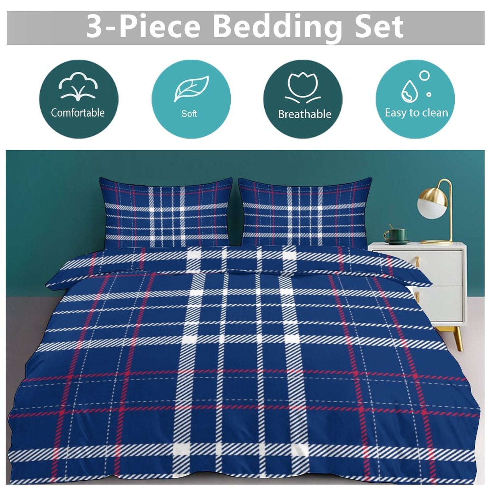 Full 3-Piece Bedding Set-86"×70"/ 218×177cm
