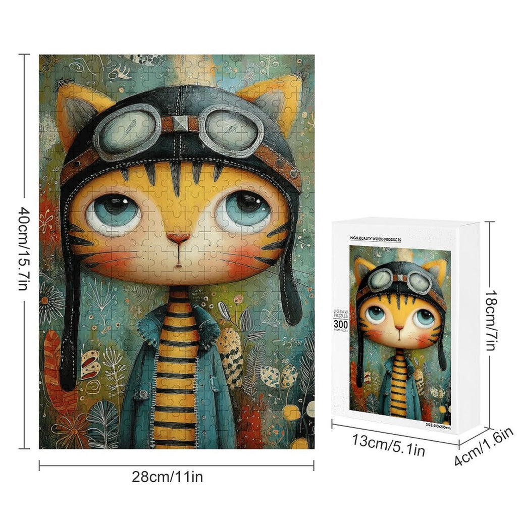 Cat Pilot Wooden Puzzle
