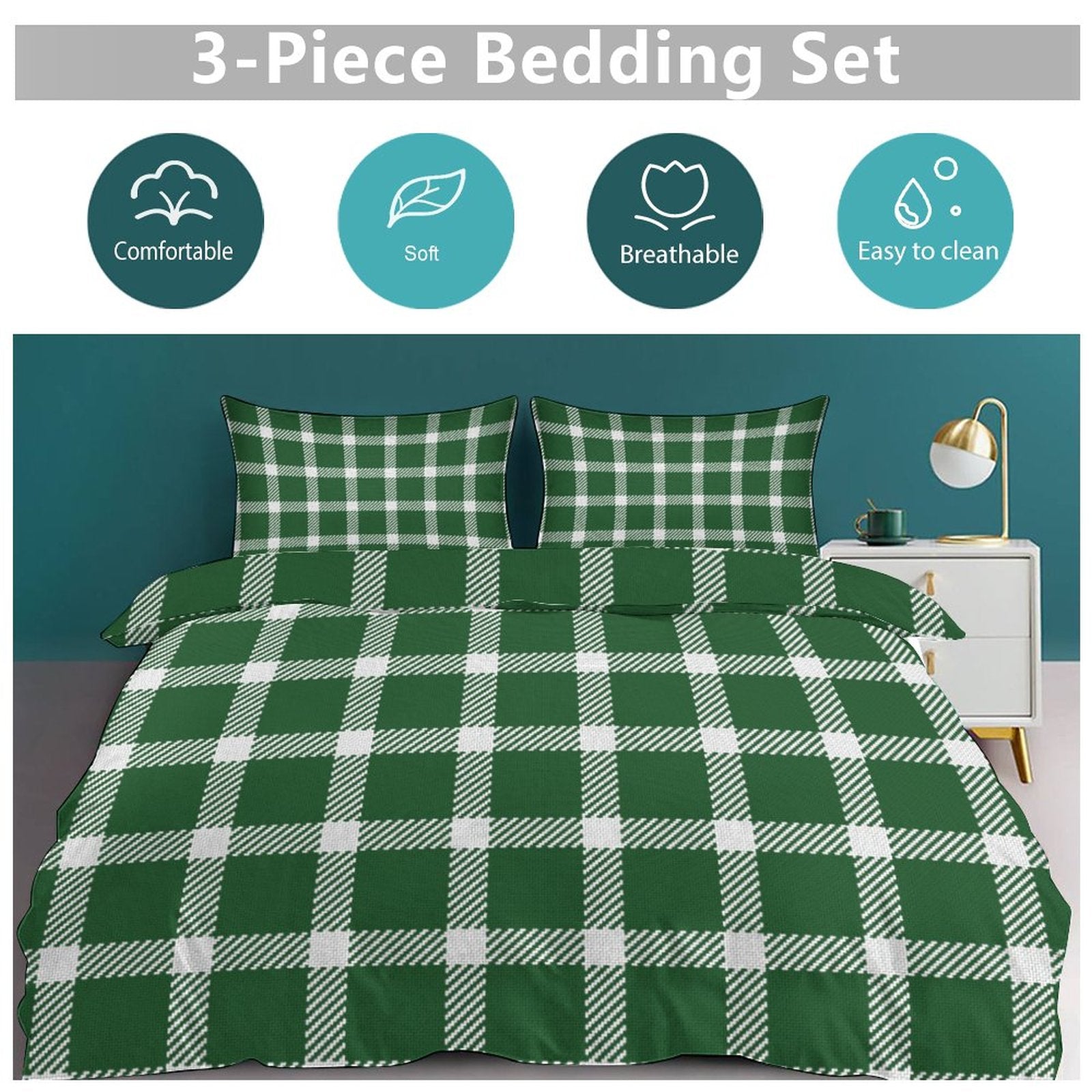 King 3-Piece Bedding Set-102"x90"/ 259x229cm