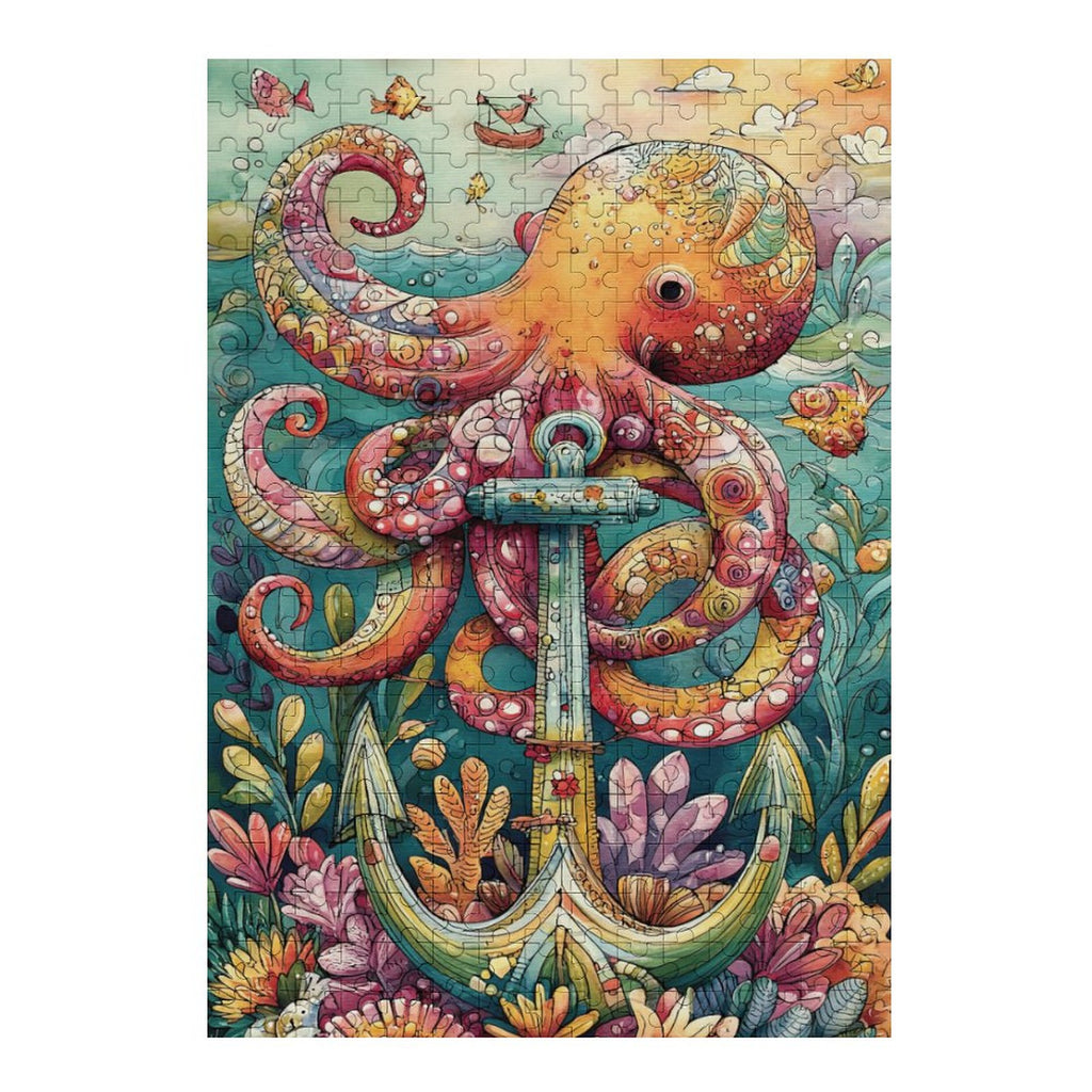 Colorful Octopus and anchor Wooden Puzzle