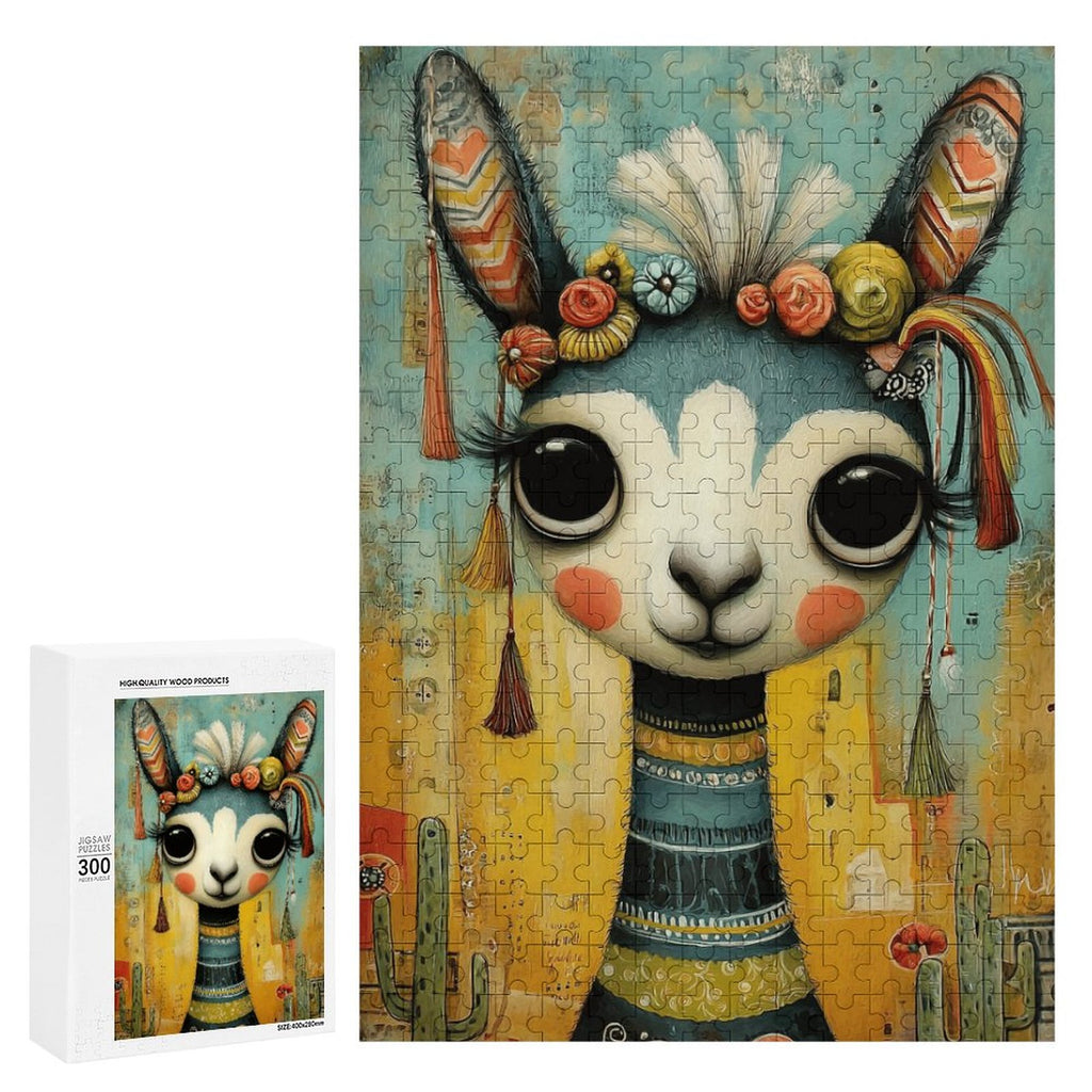 Boho Baby Llama Wooden Puzzle