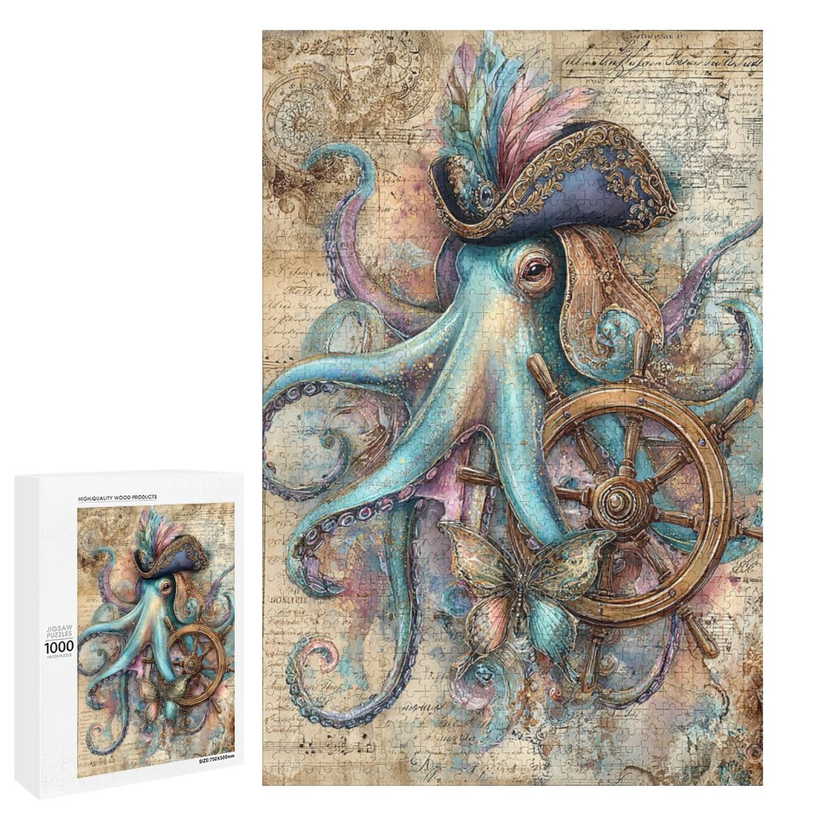 Captain Octopus Wooden Puzzle