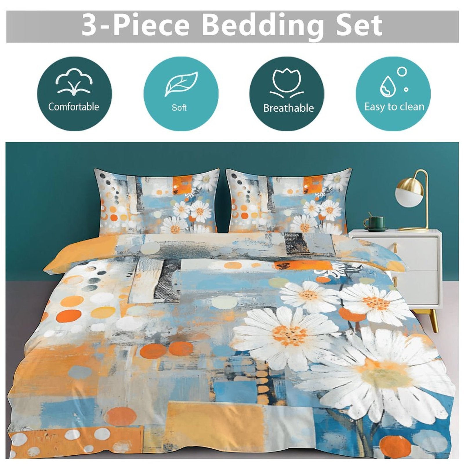 Full 3-Piece Bedding Set-86"×70"/ 218×177cm