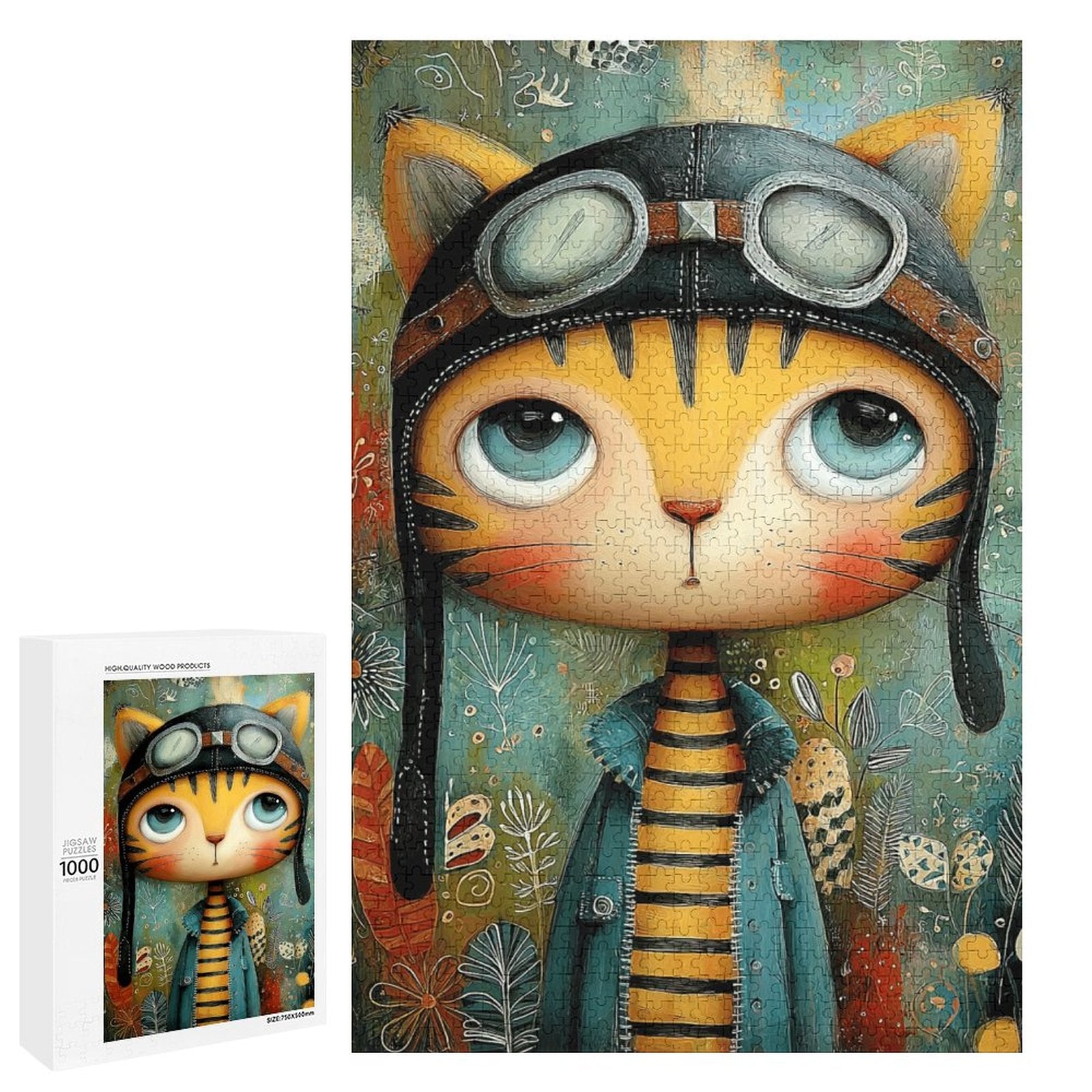 Cat Pilot Wooden Puzzle