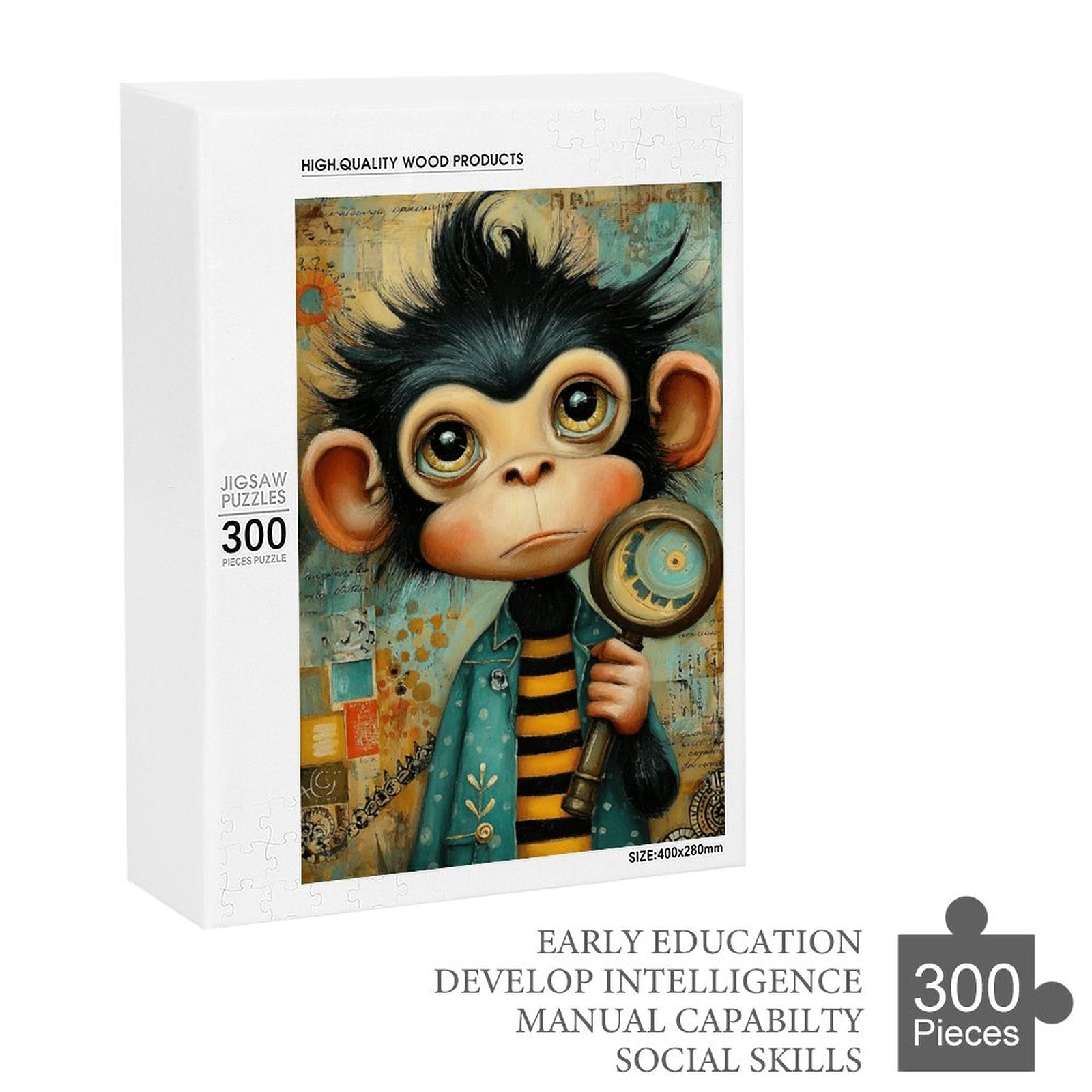 Inspector baby monkey Wooden Puzzle
