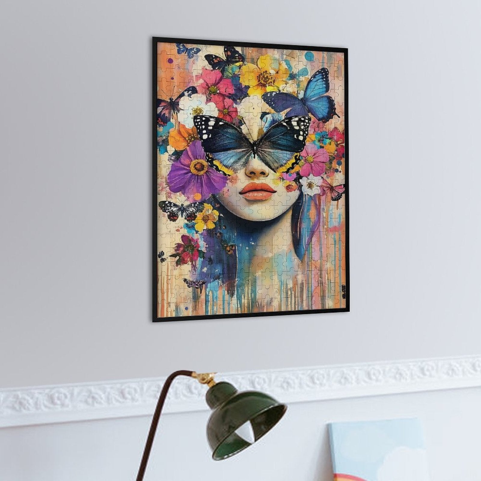 Colorful Butterfly Woman Wooden Puzzle