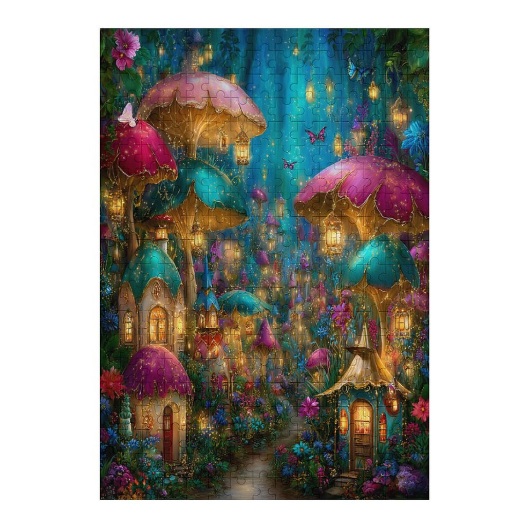 Mystical Mushroom City Wooden Puzzle