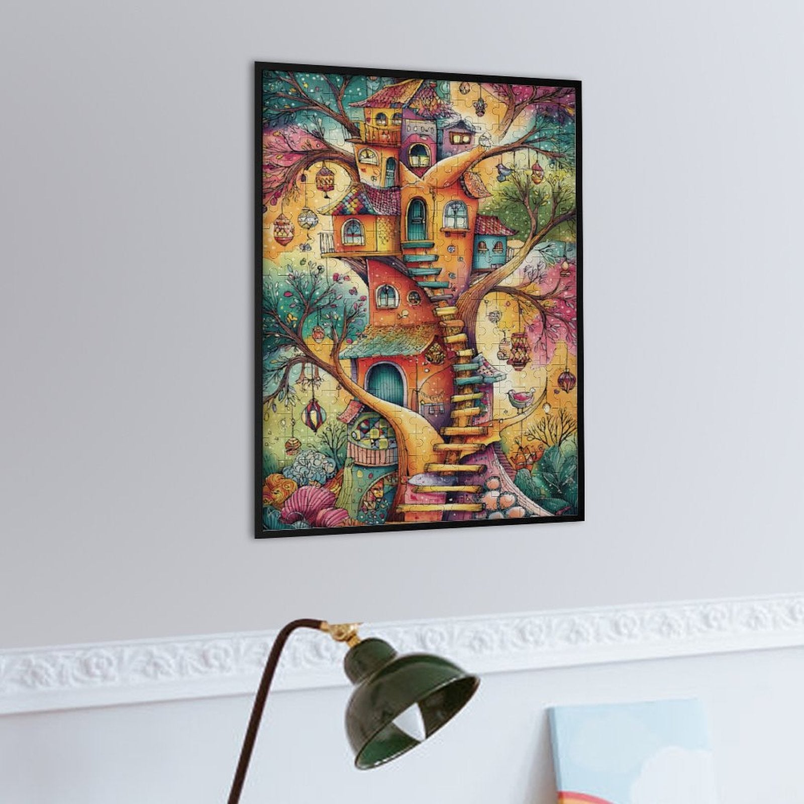 Colorful Treehouse and lantern Wooden Puzzle
